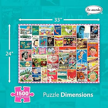 Amazon.com: Re-marks 1950s Pop Culture Puzzle, 1500 Pieces
