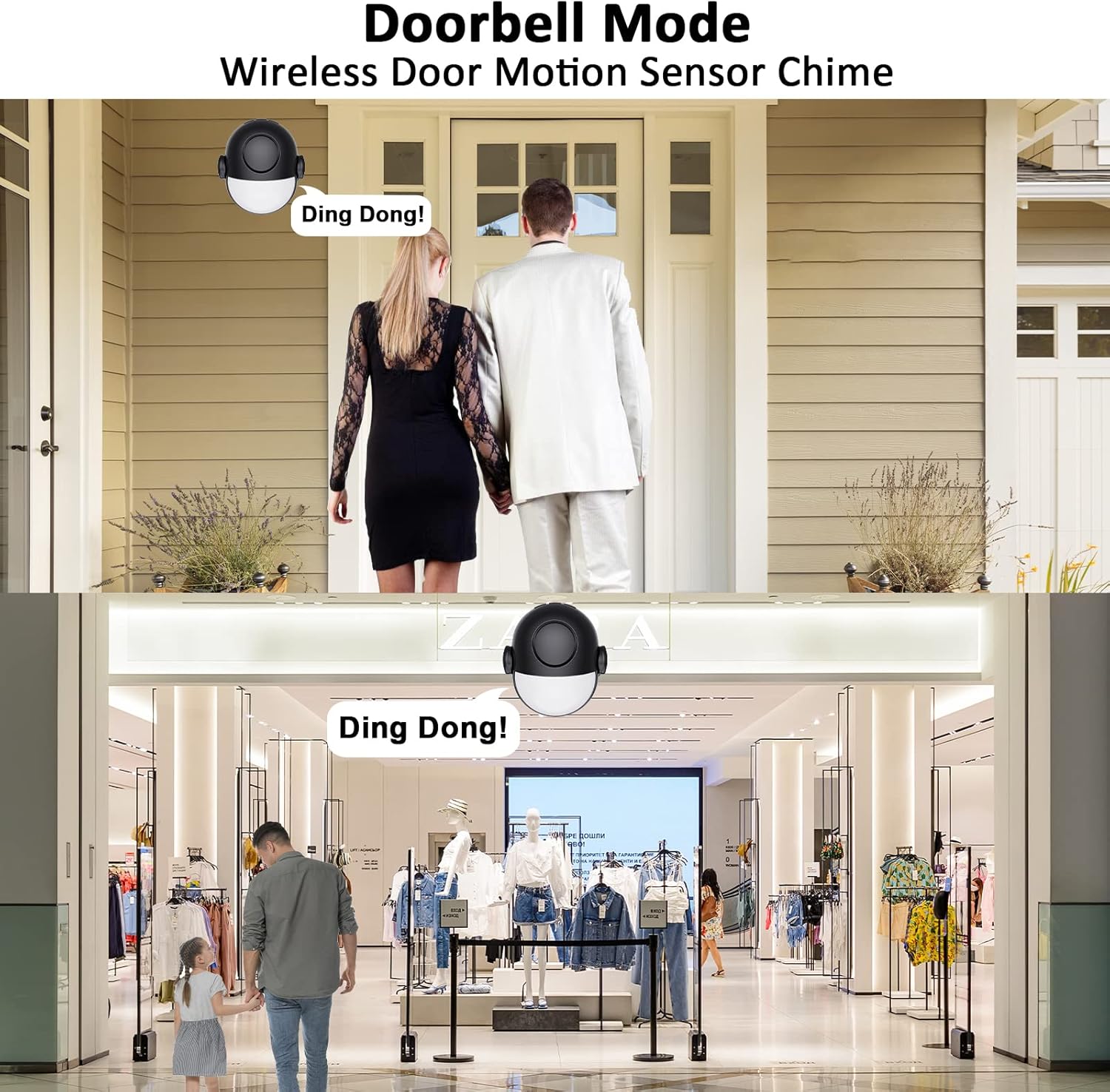 Motion Sensor Alarm Indoor, Wireless Infrared Motion Detector Alarm Outdoor with Siren Light(328ft Remote Control, 125dB, Battery), Portable Home Security Door Chime/Alert System for Car Garage, Shop : Electronics