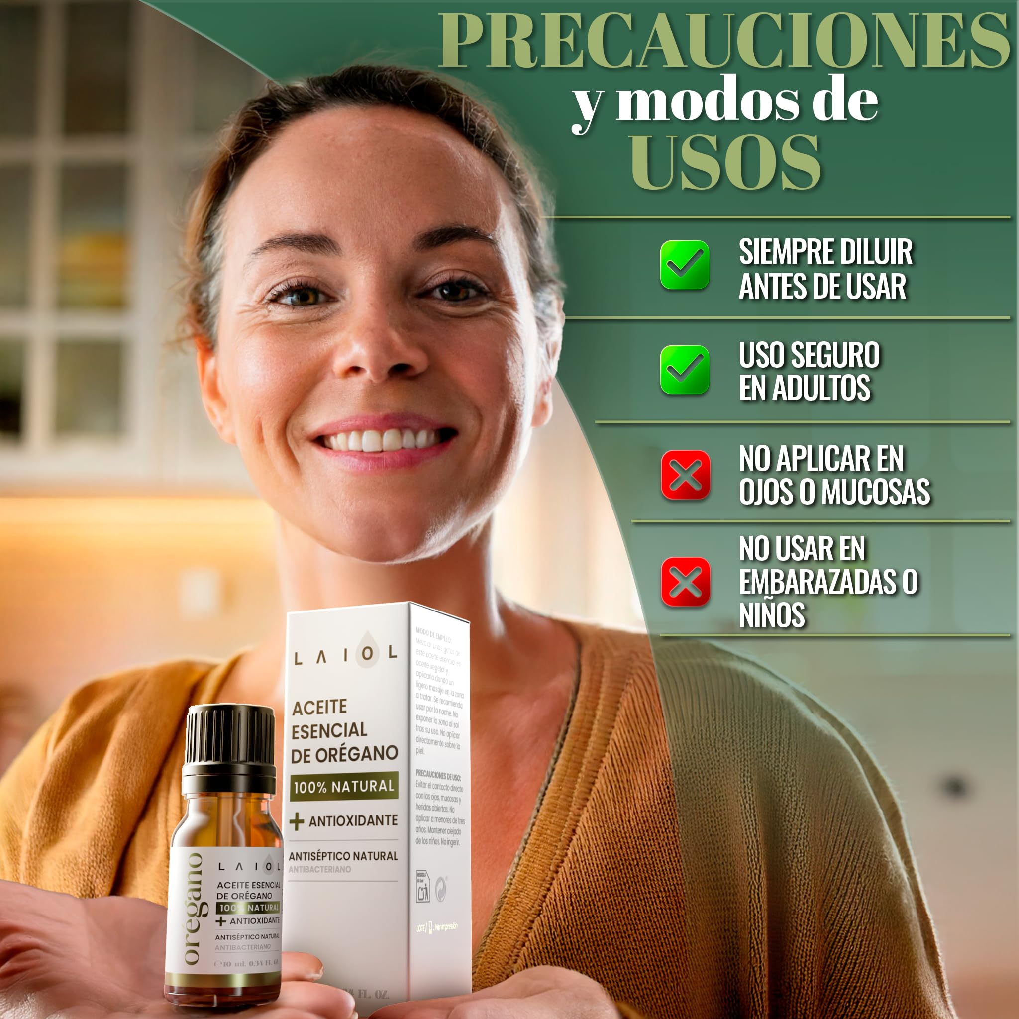 Aceite de Orégano 10 ml - Puro 100% Natural con Carvacrol - Aceite Esencial de Orégano Líquido y Orgánico - Uso Alimentario y Terapéutico - Gotas Concentradas para Bienestar, Defensa y Cuidado