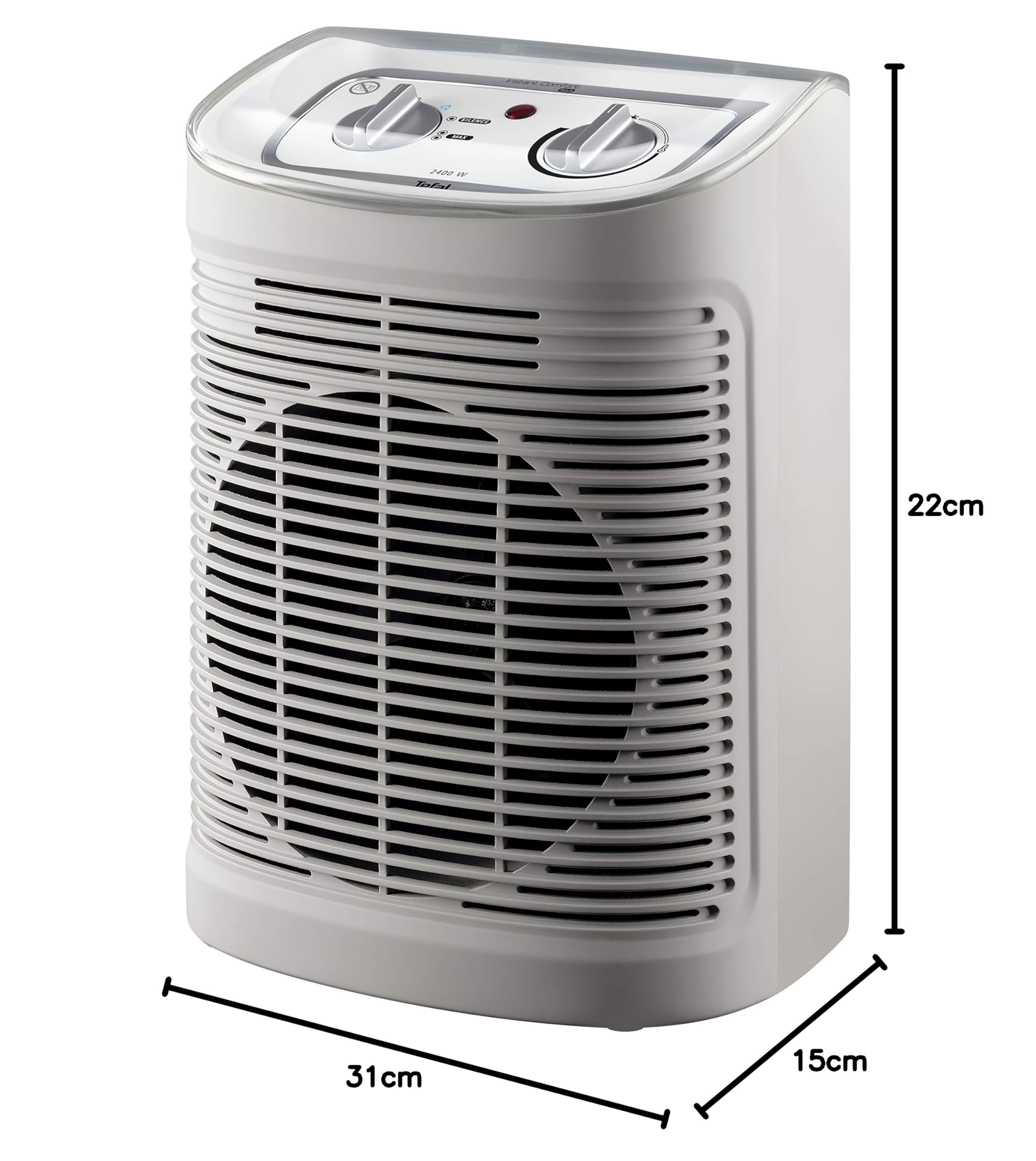 Rowenta SO6510F2 Instant Comfort Aqua Heizlüfter 1200-2400W Elektroheizung Hellgrau
