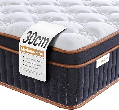Double Mattress, 4FT6 Double Hybrid Memory Foam Mattress, 9-Zone Design with Pocket Springs and Orthopaedic Support, Comfort-Pressure Relief for Improve Sleeping  135x190x30CM