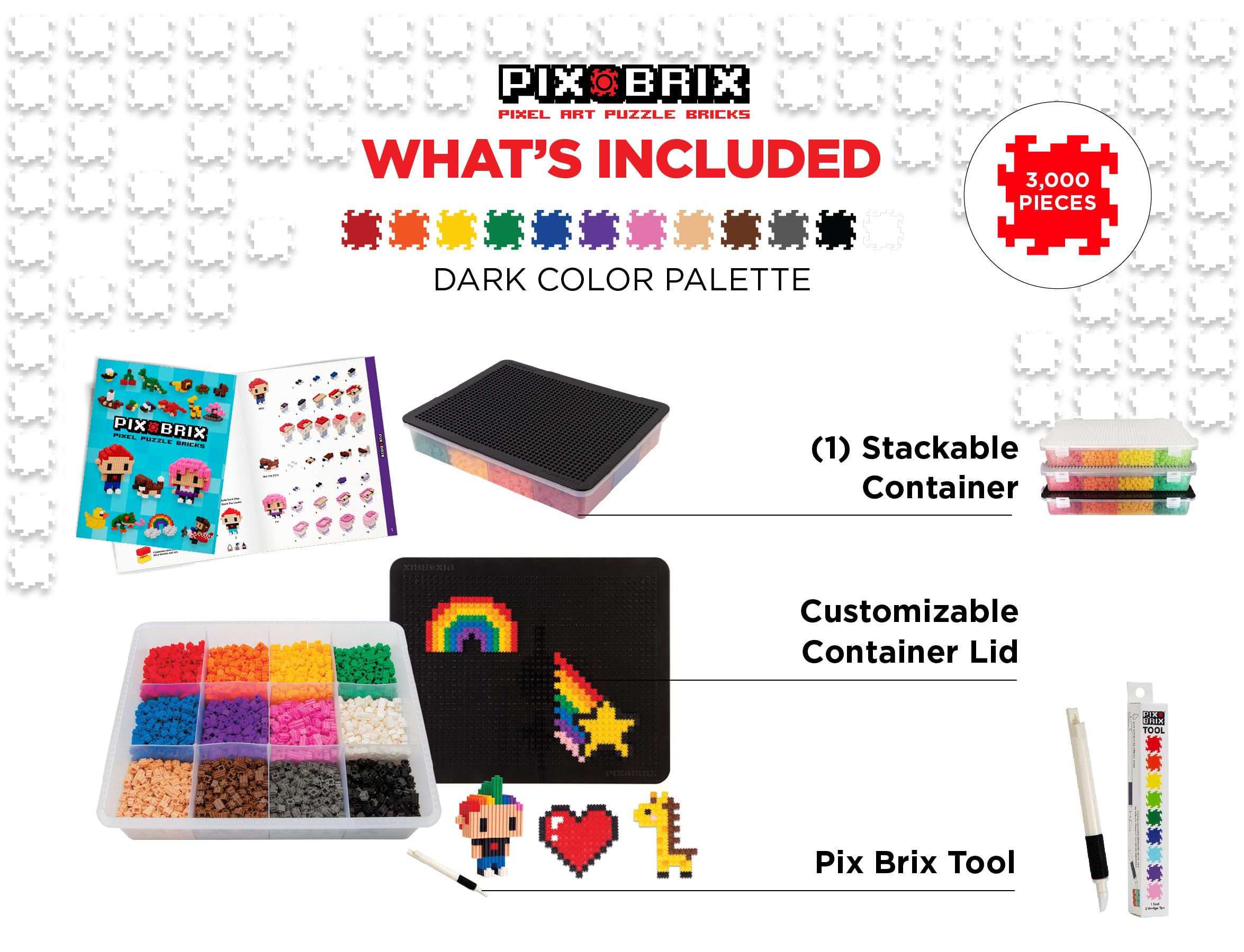 Amazon.com: Pix Brix Pixel Art kit Puzzle Bricks - 3,000 Piece