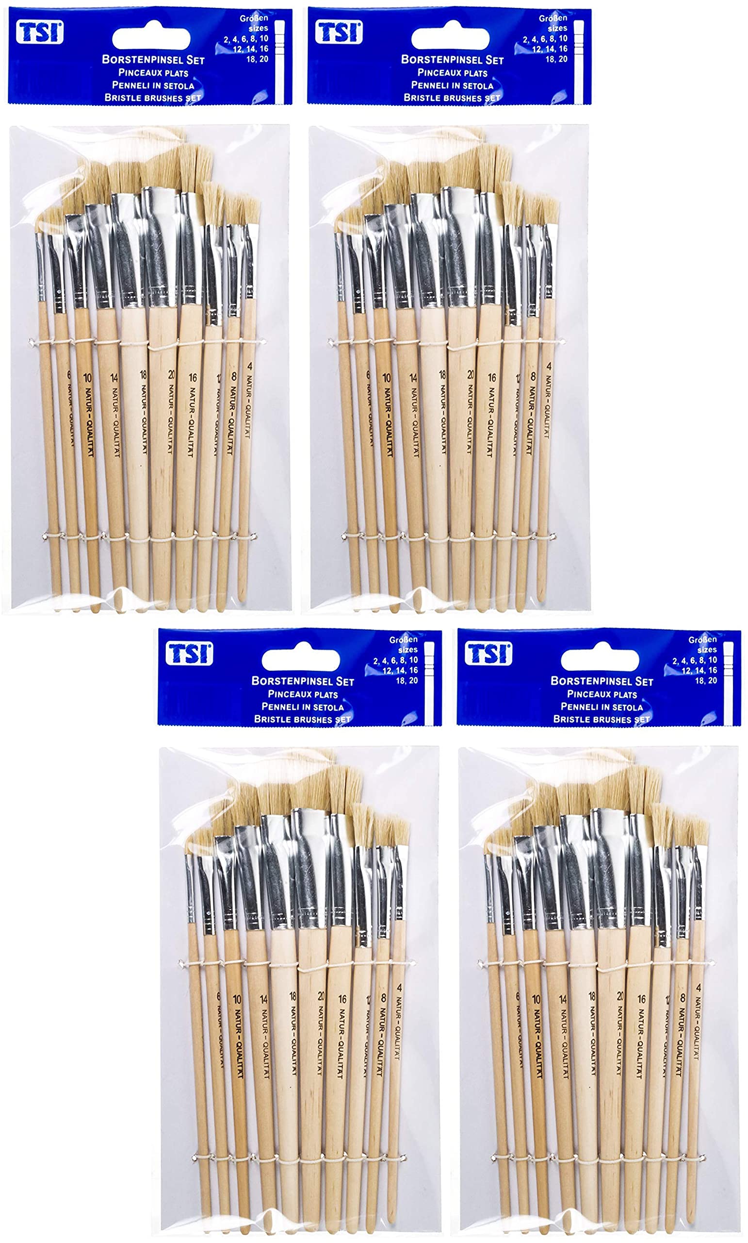 TSI 49032 TSI Borstenpinsel-Set 10 teilig (4 Packungen ? 10 Pinsel)