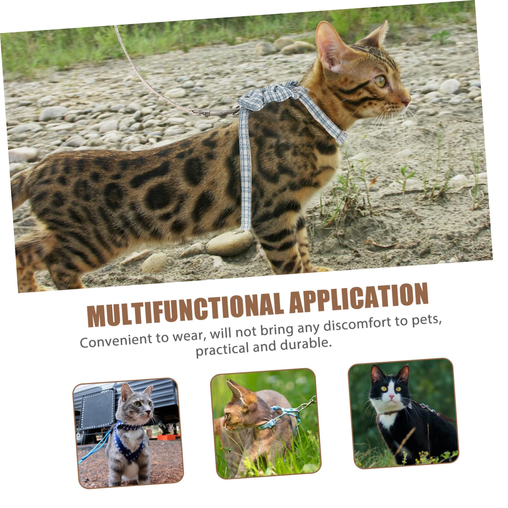 FOMIYES 4 Set Di Guinzagli Per Gatti Regolabili Per Passeggiate Allaperto Per Gatti Vestibilità Comoda