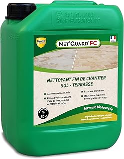 Guard Industrie - Nettoyant Laitances Ciment Trace Blanche Joint- Net Guard FC - Fin de Chantier -10 Min-Toute Pierre–5L 30m2