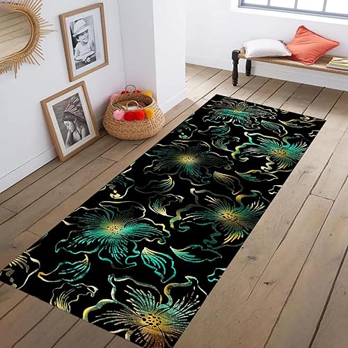 Miniatura 9 de Alfombras de pasillo con estampado de rosas rojas de 2.6 x 7 pies, alfombras antideslizantes para pasillo y sala de estar, alfombra de corredor de