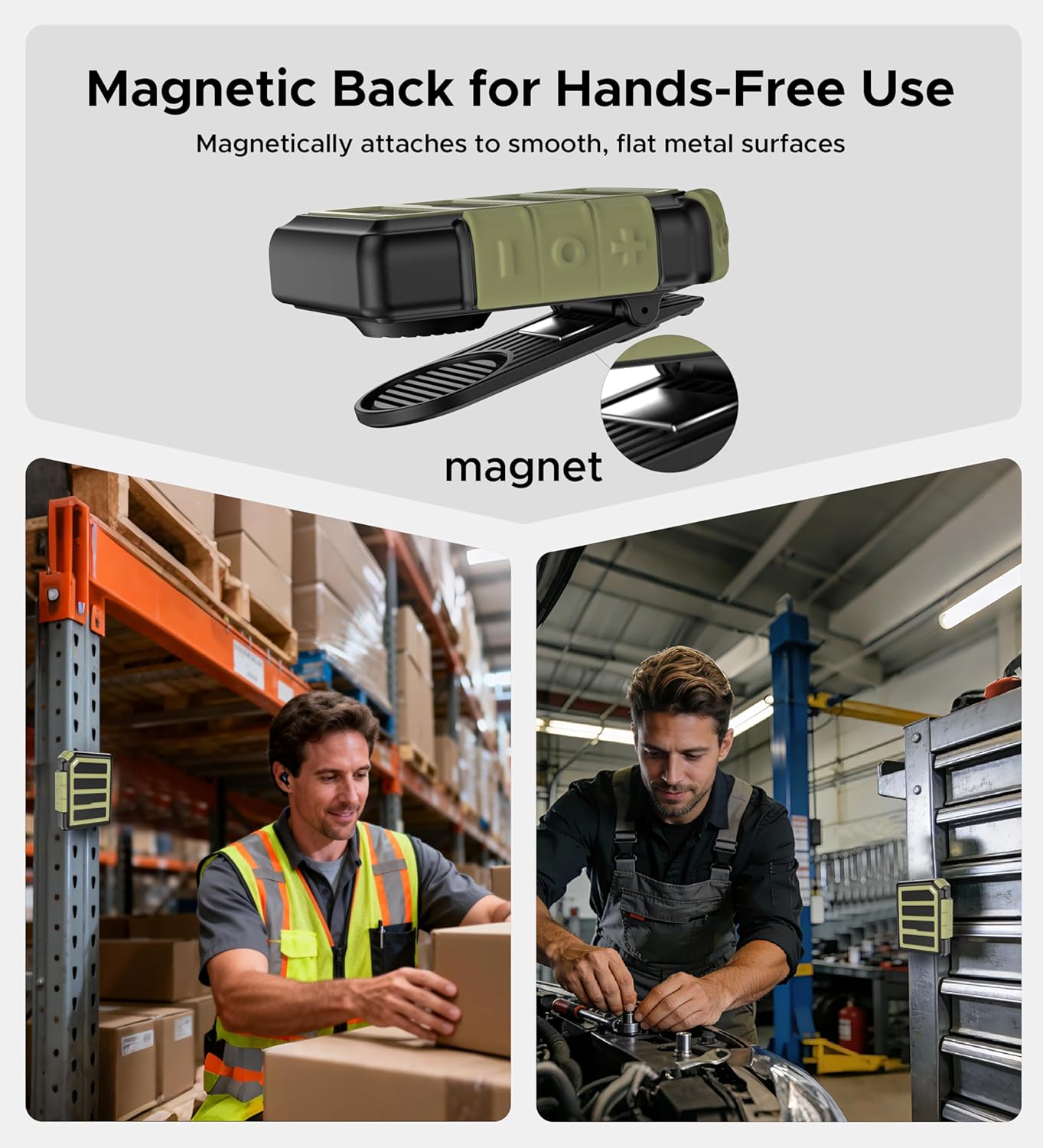 Wearable Bluetooth Speaker, Clip-On Wireless Jobsite Pro Water-Resistant Portable Speaker, ENC Built-in Mic for Hands-Free Music/Call, 25H Working Time & IPX6 Waterproof for Jobsite and Outdoor - Image 7