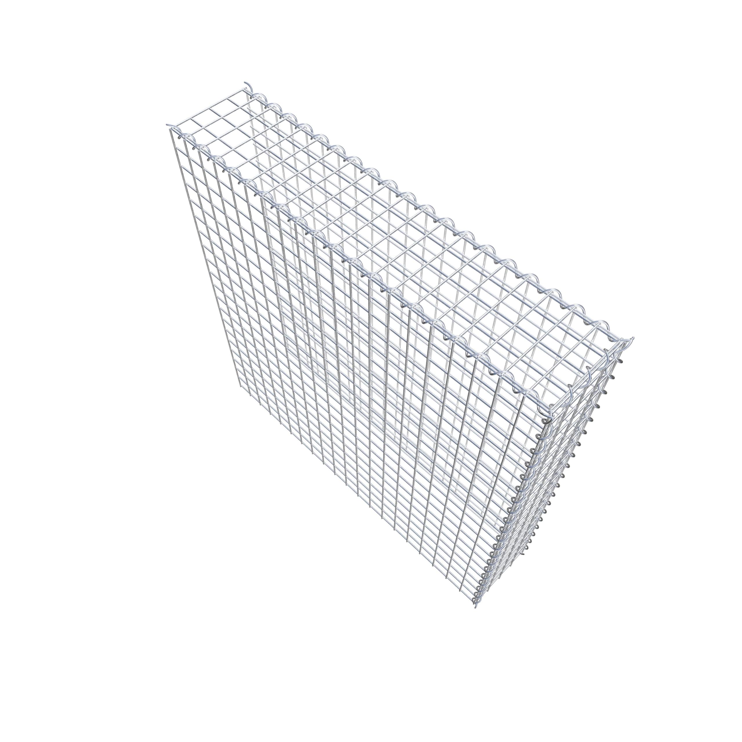 Gabiona - Gabione 100 x 100 x 20 cm - Anbau-Korb Typ 4 (ohne Stirngitter und Bodengitter) - Verzinkter Gabionenkorb mit MW 5x5 cm