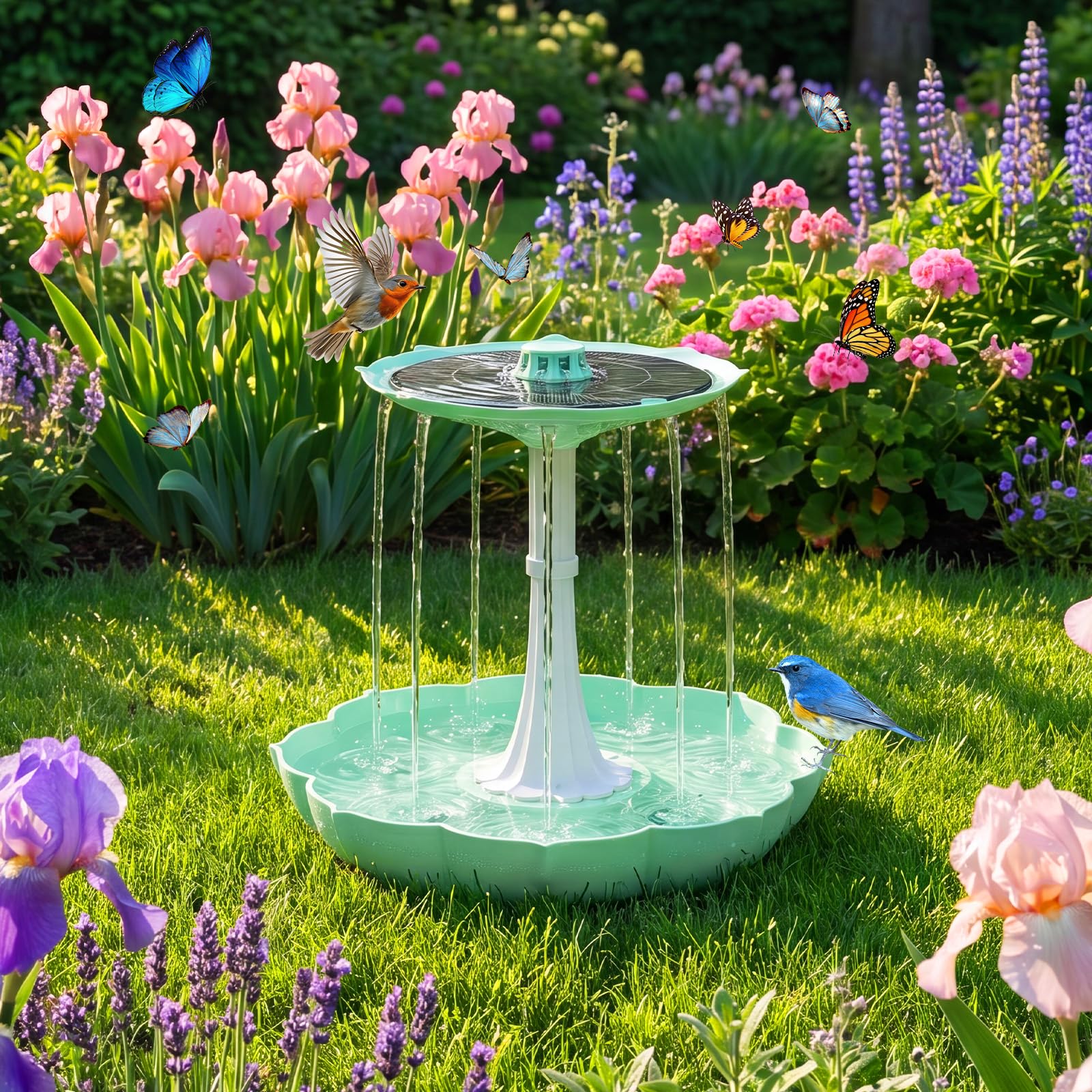 Photo 1 of KINEVI 2-Tier Solar Bird Bath Fountain