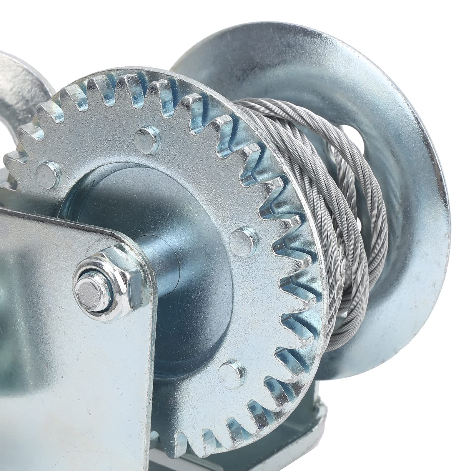 Akozon Strumento di Avvolgimento Manuale a Manovella in Acciaio Al Carbonio con Fune 6 M, capacità 600 Libbre - Meccanismo a Cricchetto Reversibile, Facile Installare, Resistente Alle Intemperie