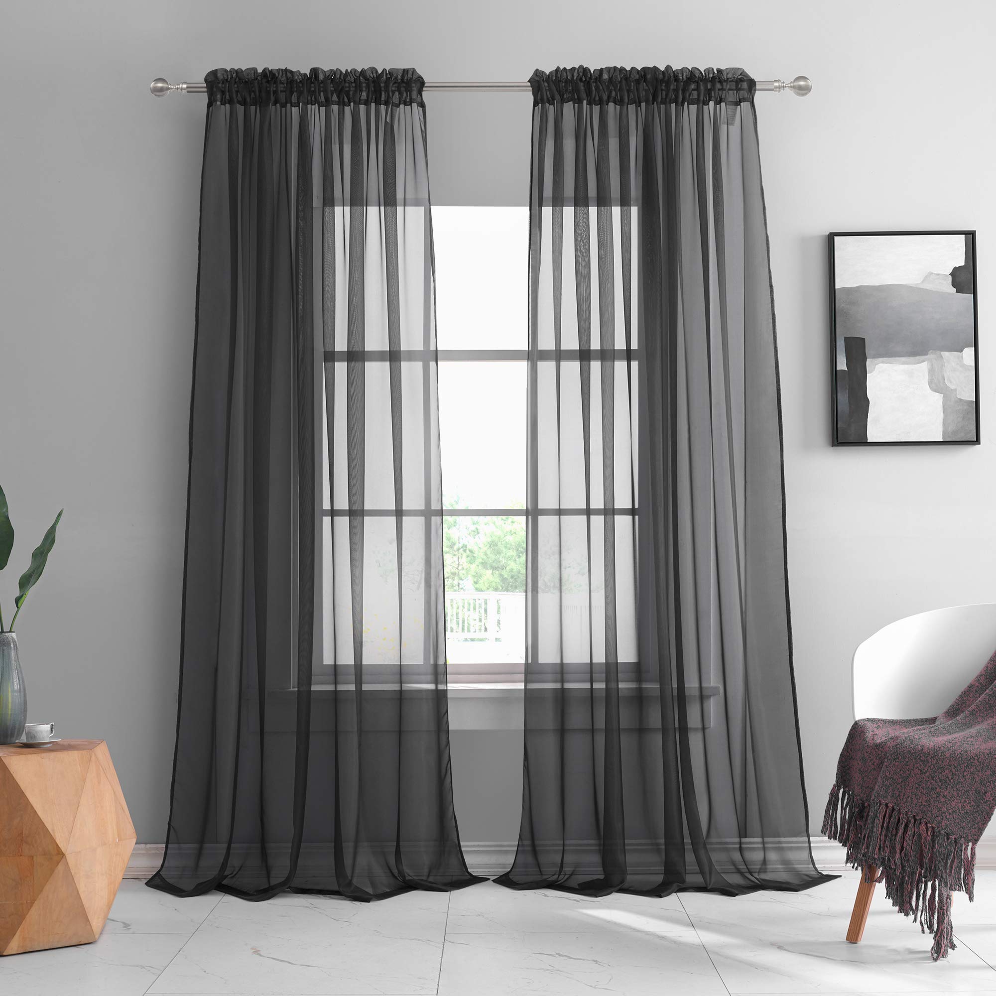 Black Curtains 90 Drop Curtains & Drapes 2023