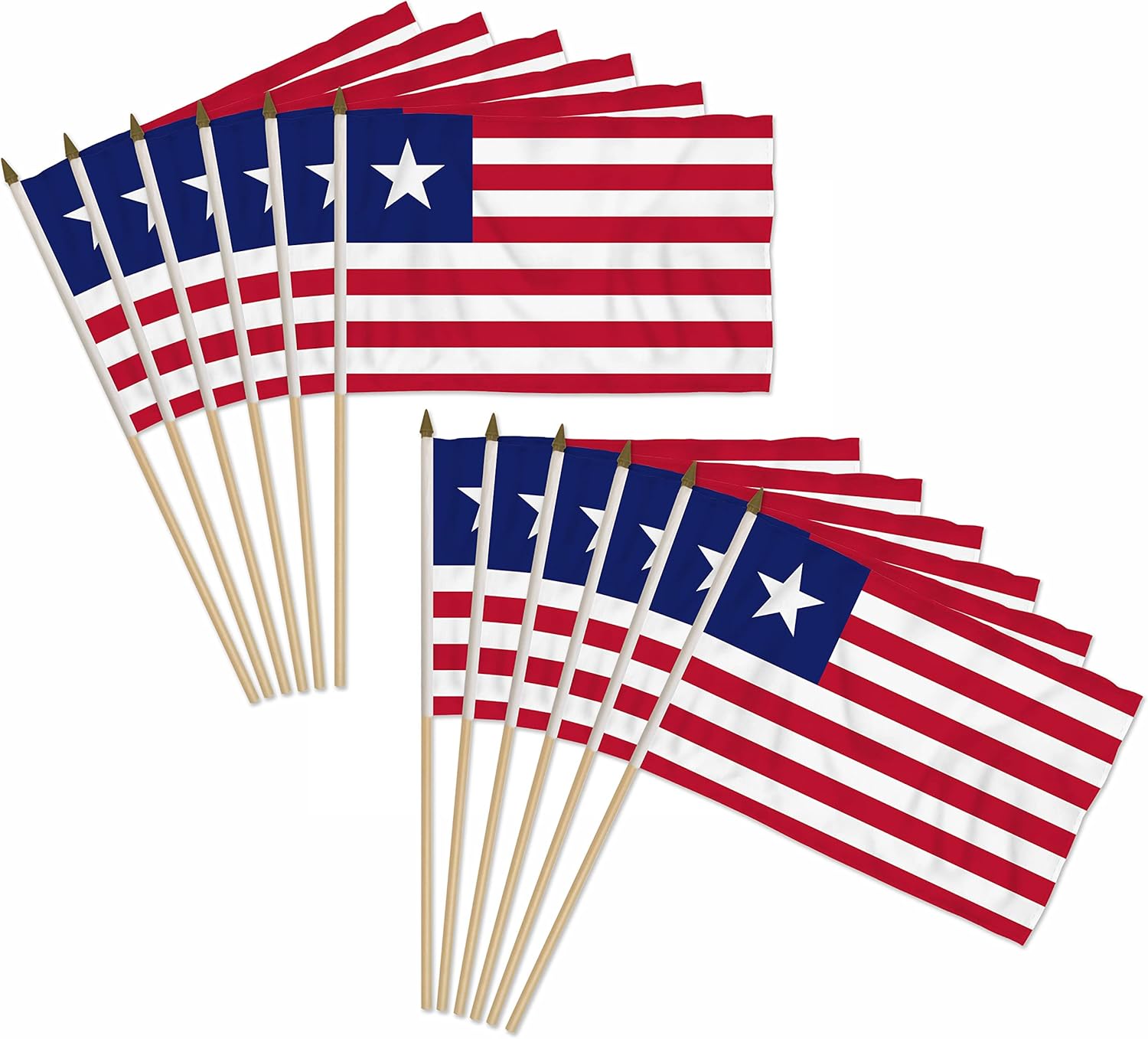 Liberia 12x18in Stick Flag - 1 dozen pack