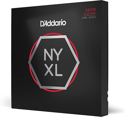 Miniatura 5 de D'Addario Cuerdas para Bajo, NYXL Chapadas en Níquel, NYXL50105, Calibre Medio 50-105, Escala Larga, Set de 4 Cuerdas, Paquete de 1
