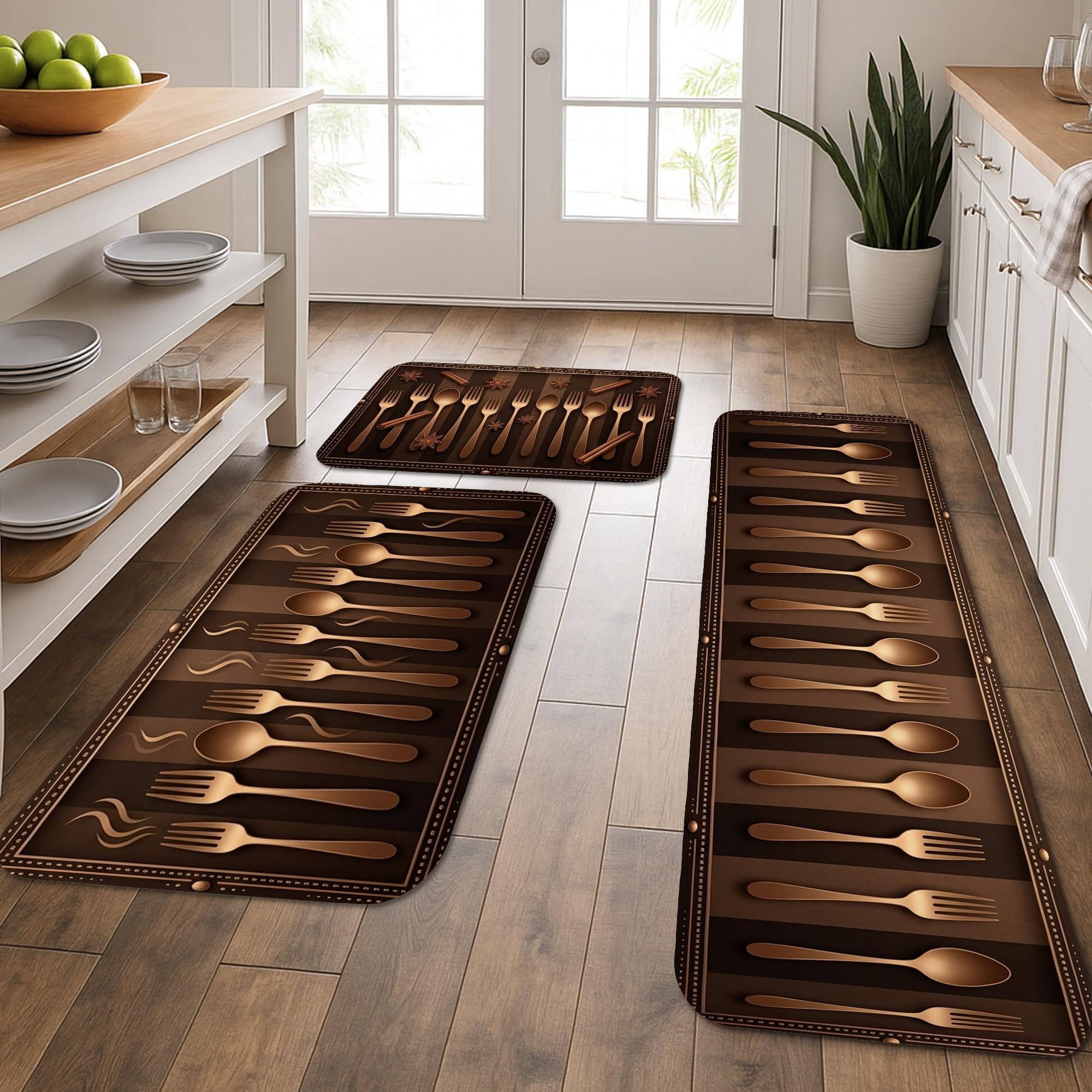Tapis de cuisine au motif de fourchettes idéal pour embellir la buanderie