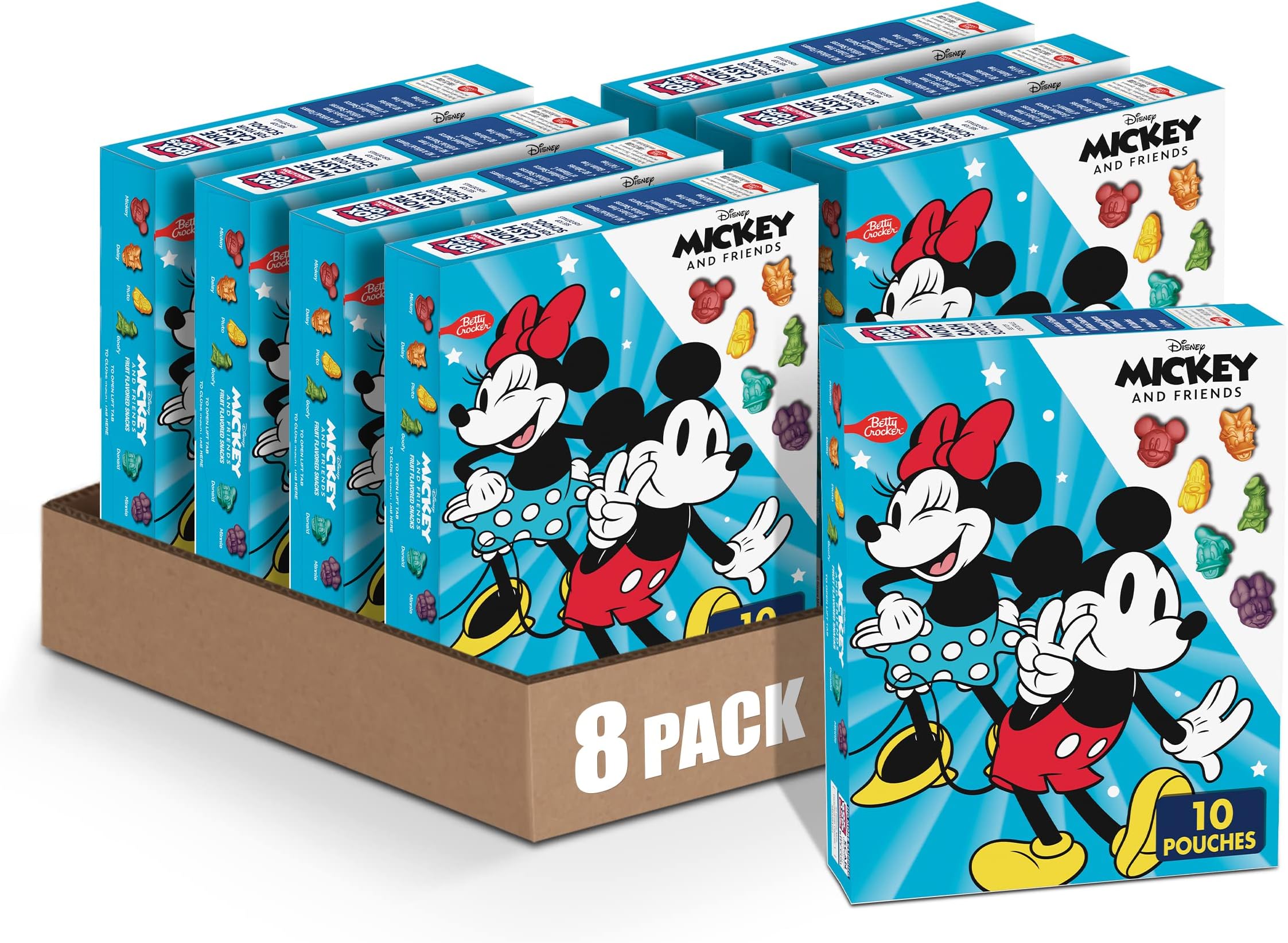 Mickey & Friends Fruit Flavoured Snacks - Gluten Free - Pack of 10 (Pack of 8)