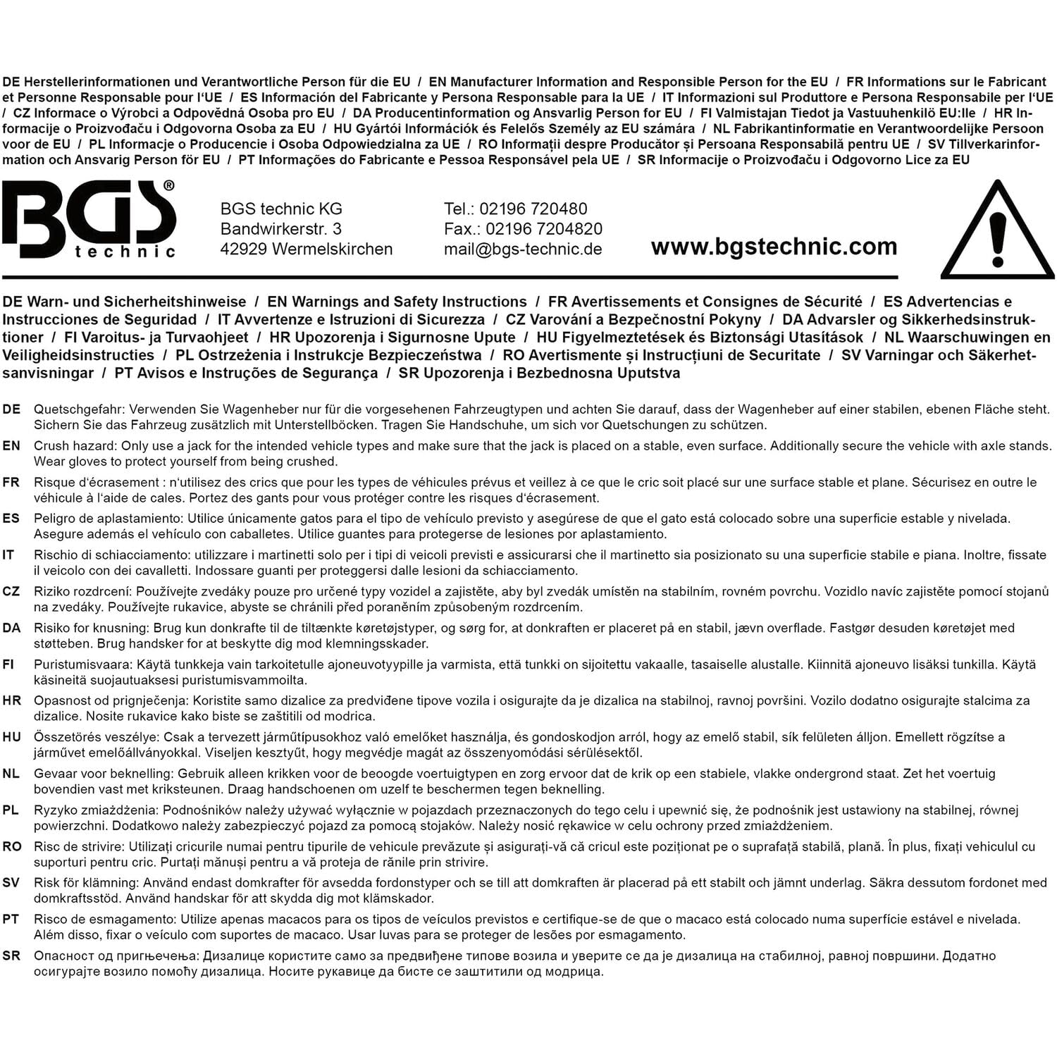 BGS 7873 | Rangier-Wagenheber | 3,0 t | hydraulisch | Doppelhubkolben-Mechanik | Hubhöhe 75-510 mm