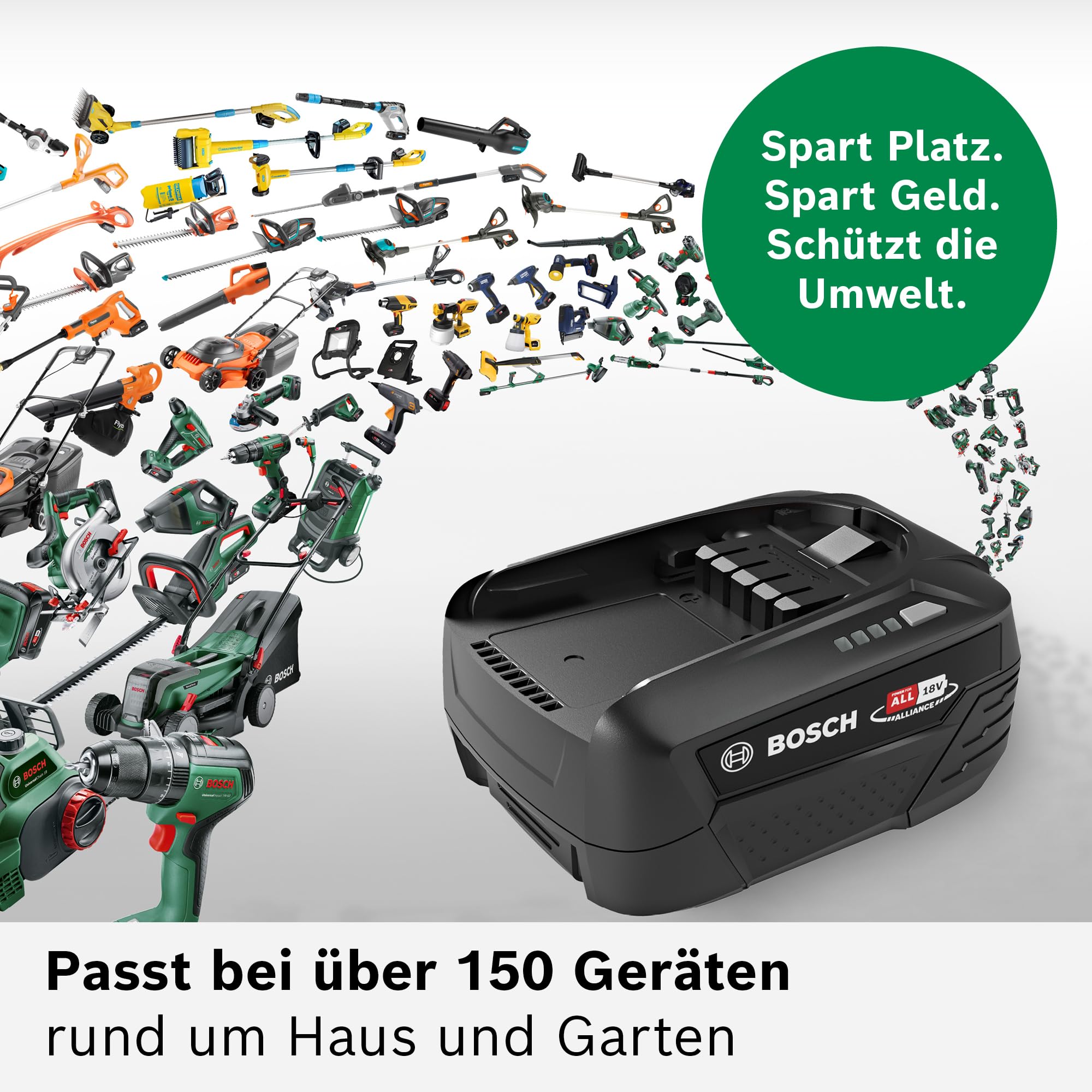 Bosch Wechselakku Power for All 18V 5.0Ah BHZUB1850, geeignet für alle kabellosen Unlimited Akku-Staubsauger, extra Lange Laufzeit, hohe Leistung, geeignet für anspruchsvolle Reinigungen, schwarz