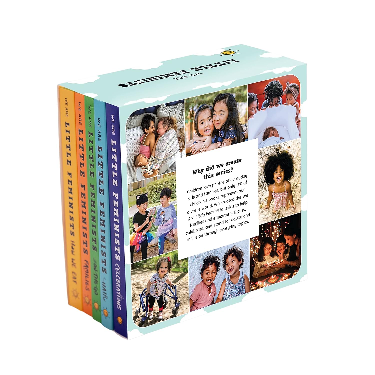 We Are Little Feminists Box Set: Families, How We Eat, On-the-Go, Celebrations, & Hair: Diverse, Inclusive, & Intersectional Board Books      Board book – December 13, 2022