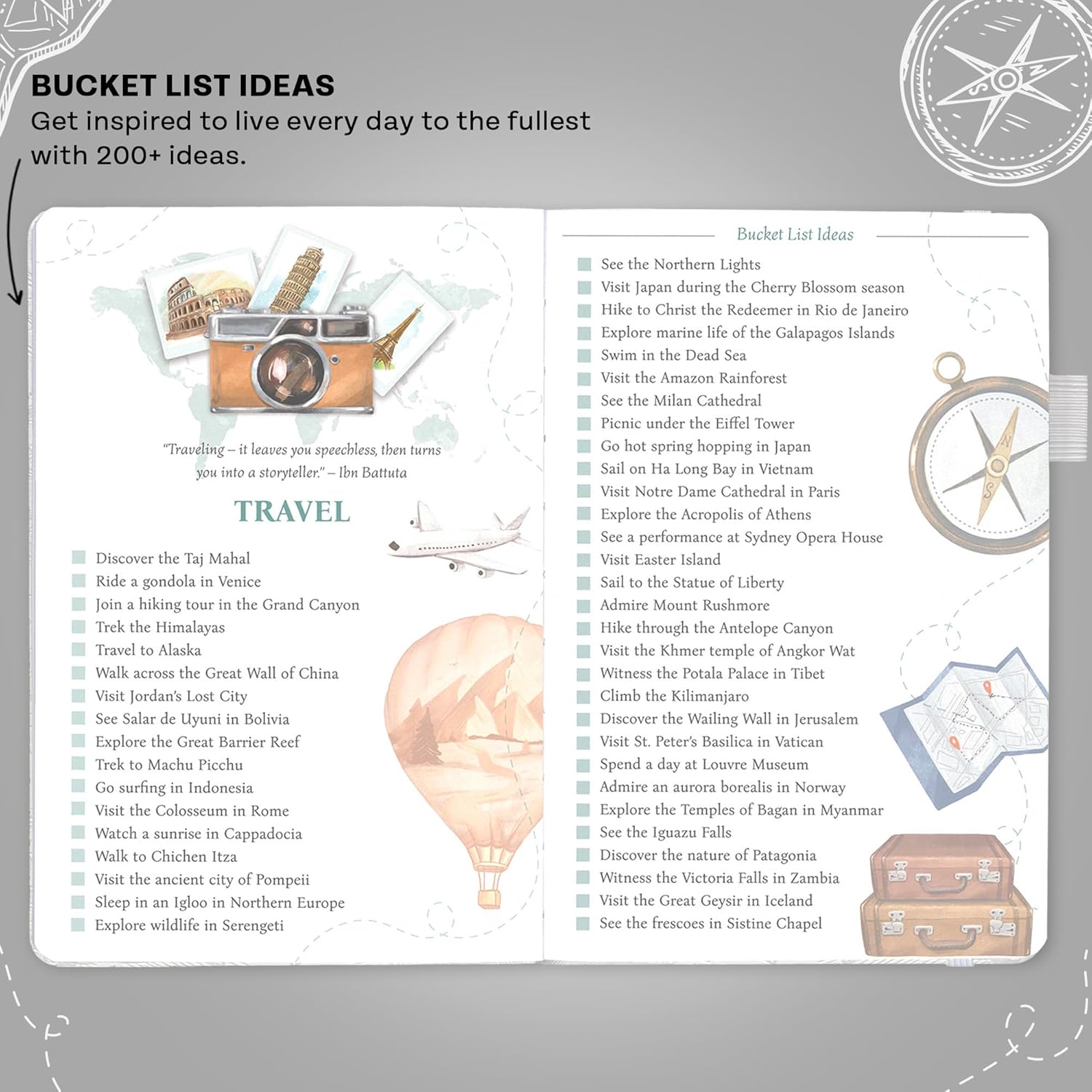 Legend Bucket List Journal – The Ultimate Notebook to Plan Adventures, Travels, Goals & Experiences – Bucketlist Book for Couples (White)