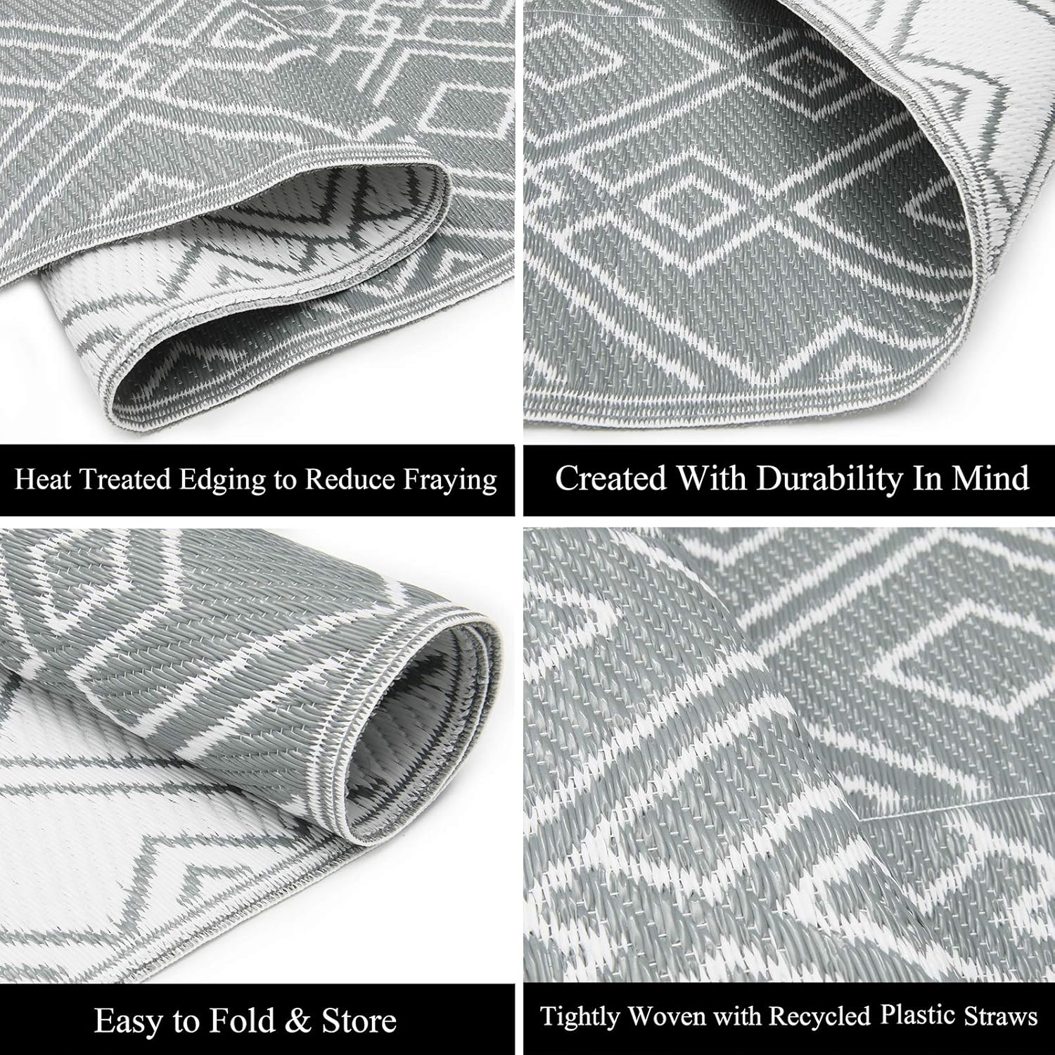 HEBE Reversible Indoor Outdoor Rugs 6x9 Ft Stain Resistant Plastic Straw Rug Large Outdoor Camping Rug Mat Patio Rug Waterproof Floor Mats for Deck Beach Picnic BBQ : Patio, Lawn & Garden