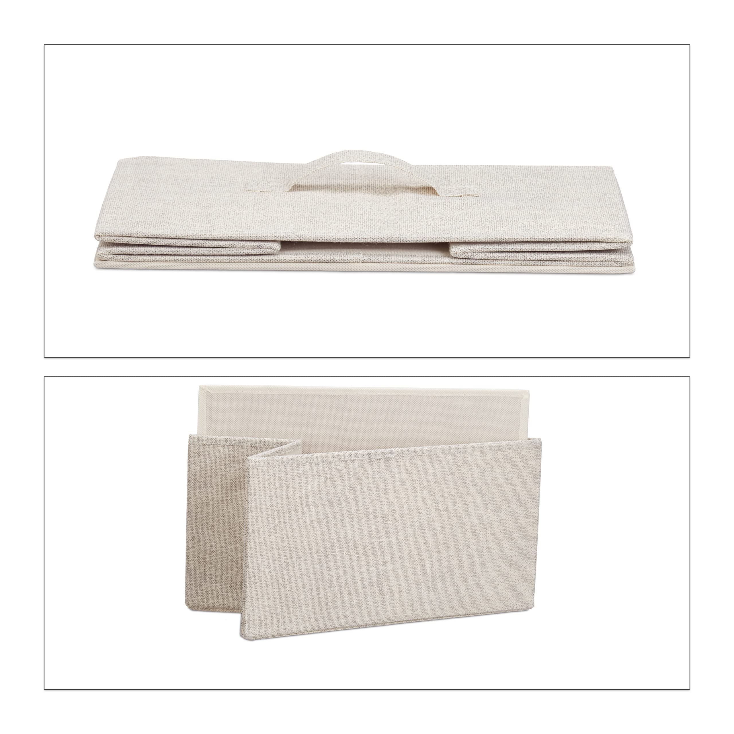 Relaxdays Mobiletto con 3 Cassetti, Mobile Cassettiera, in Tessuto, Acciaio e Legno MDF, HxLxP: 73 x 45 x 30 cm, Beige