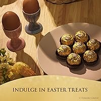 Vista 3 de Ferrero Rocher, 13 unidades, chocolate con leche gourmet de avellana, dulces envueltos individualmente para regalar en una caja en forma de conejo