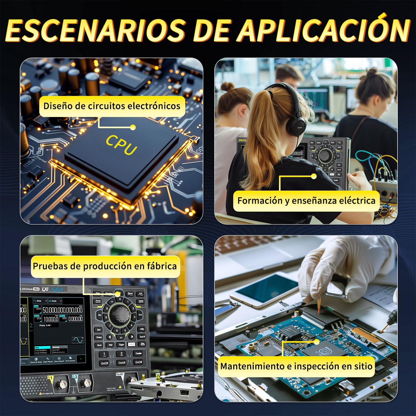 RIGOL Generador de Funciones, DG902 Pro Generador de Señales,70 MHz,2 Canales,Resolución de 16 bits,Pantalla táctil HD de 7 pulgadas,Compatible con alimentación mediante power bank