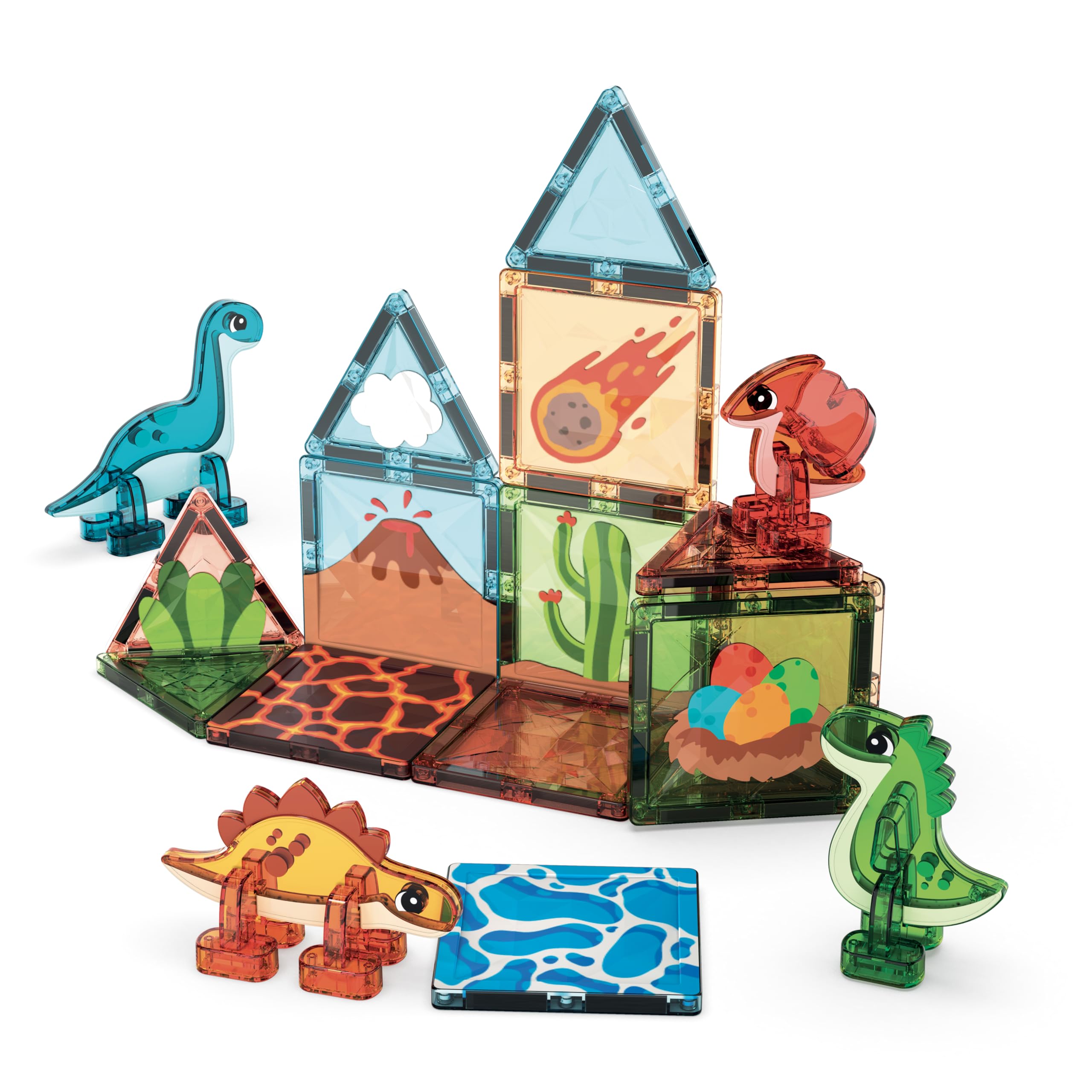 Geomag Magnetic Tiles Dino World 25 Piezas – Set de Construcción