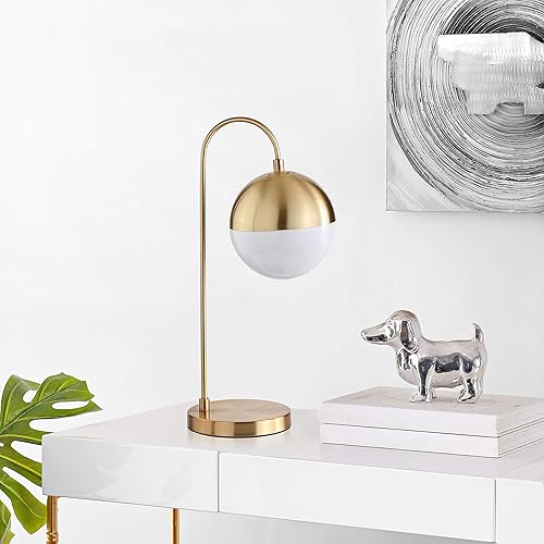 Miniatura 4 de SAFAVIEH Lighting Collection Cappi - Lámpara moderna de latón dorado de 21 pulgadas para dormitorio, sala de estar, oficina en casa, escritorio,