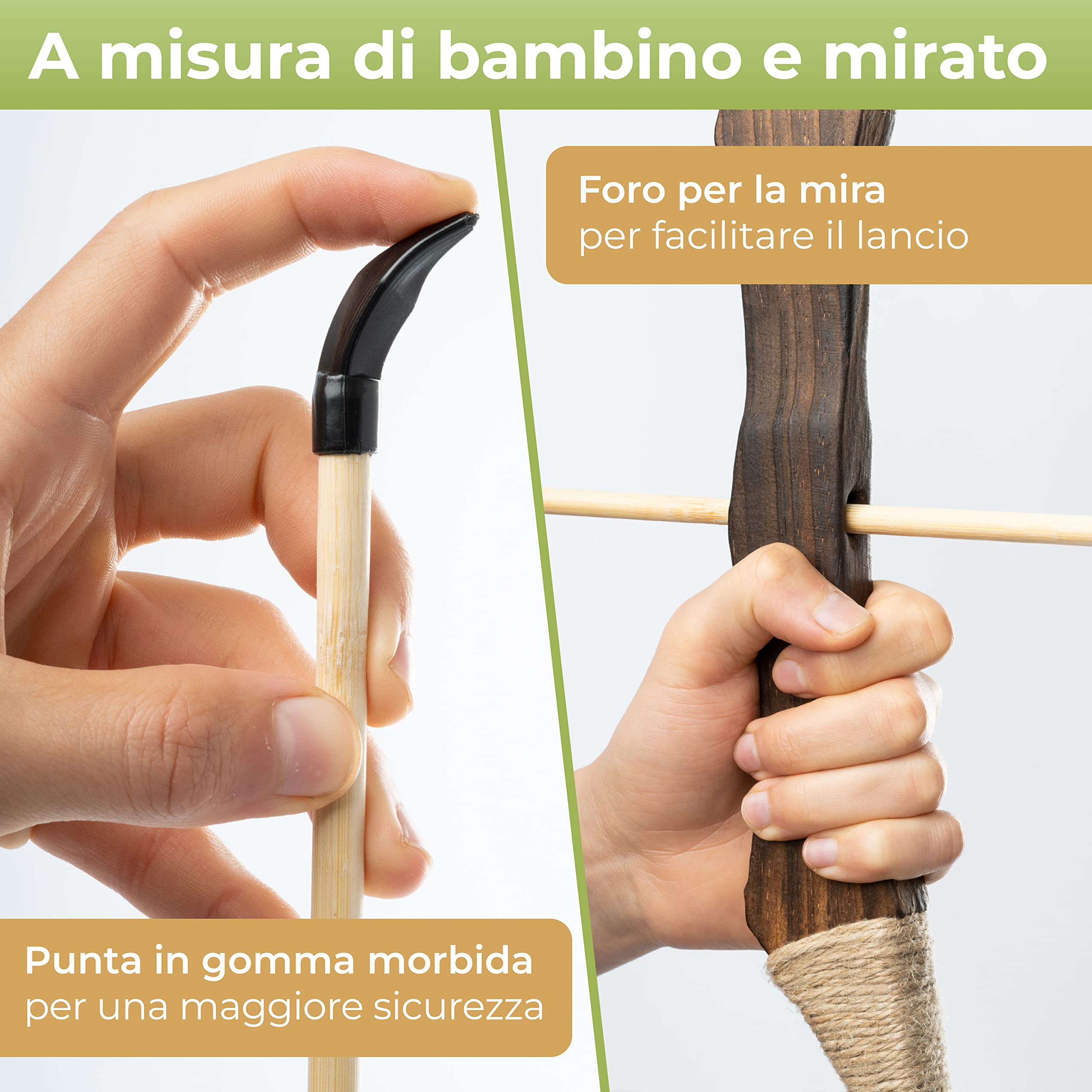BOWRILLA® Arco e freccia per bambini, 10 frecce con punta in gomma, faretra e 3 bersaglio, set per bambini con custodia inclusa, arco per bambini adatto per destrimani e mancini