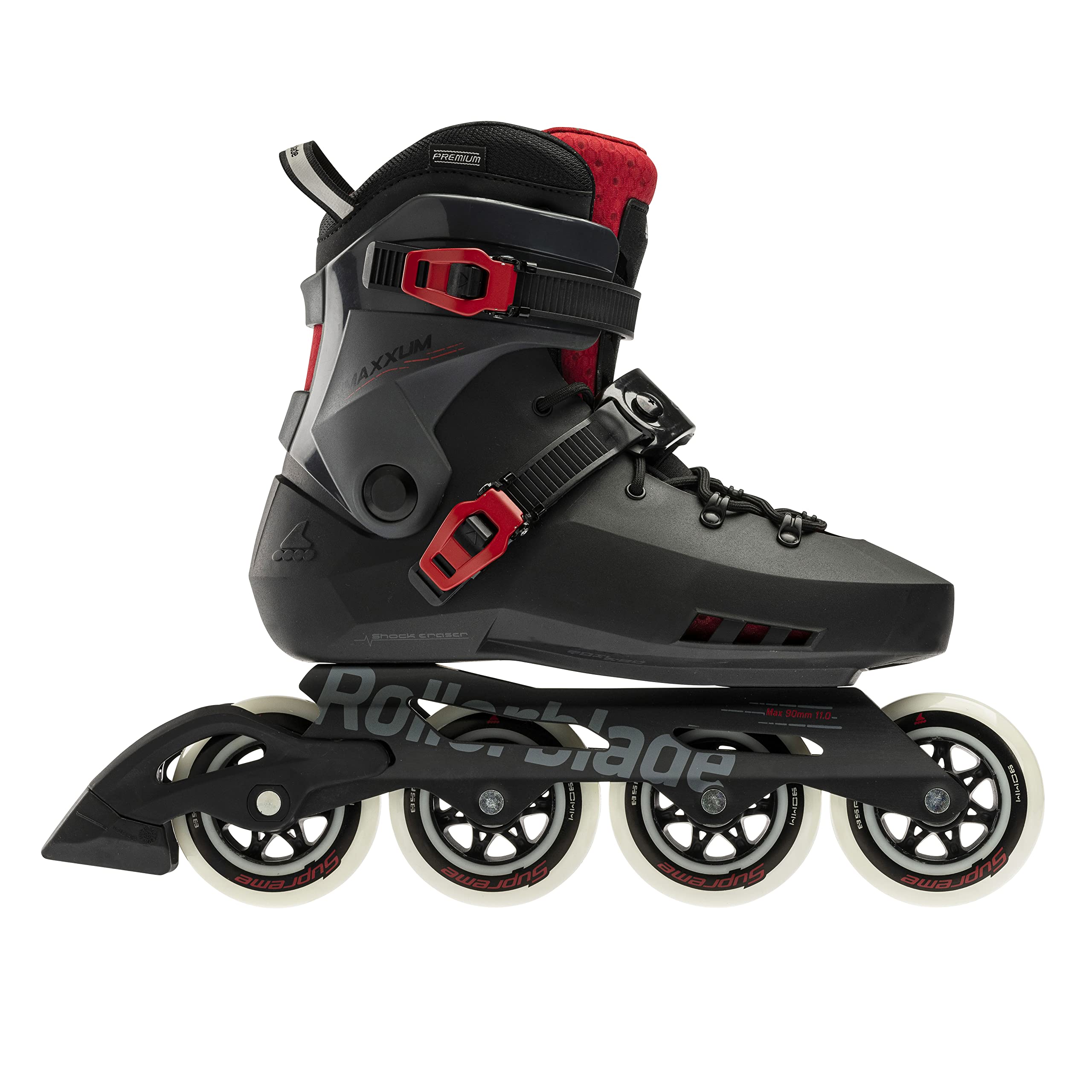Rollerblade Maxxum XT Men's Adult Urban Inline Skate, Black and Red, Performance Inline Skates