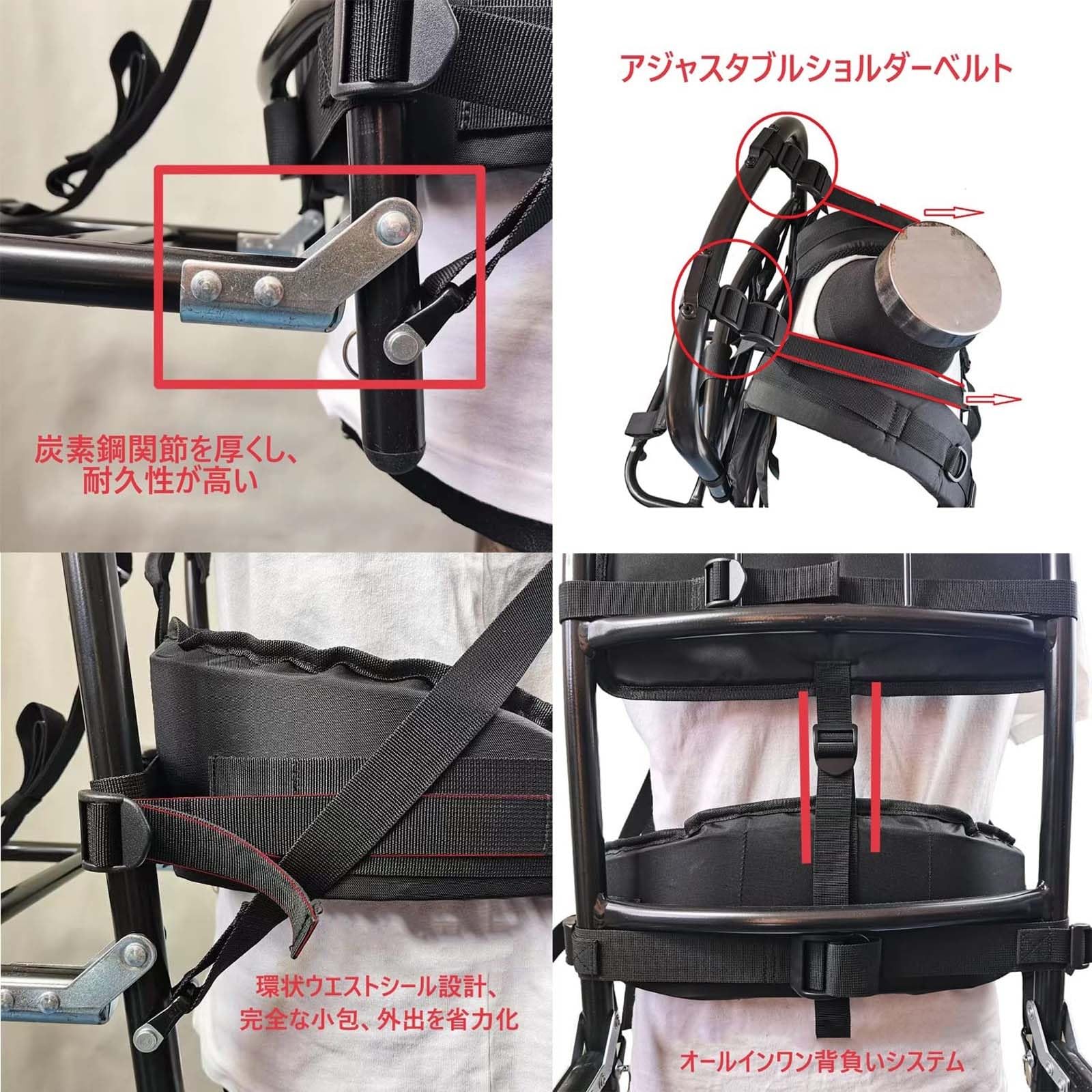 Amazon.co.jp: 背負子 キャリー アルミフレームパック 背負う補助具