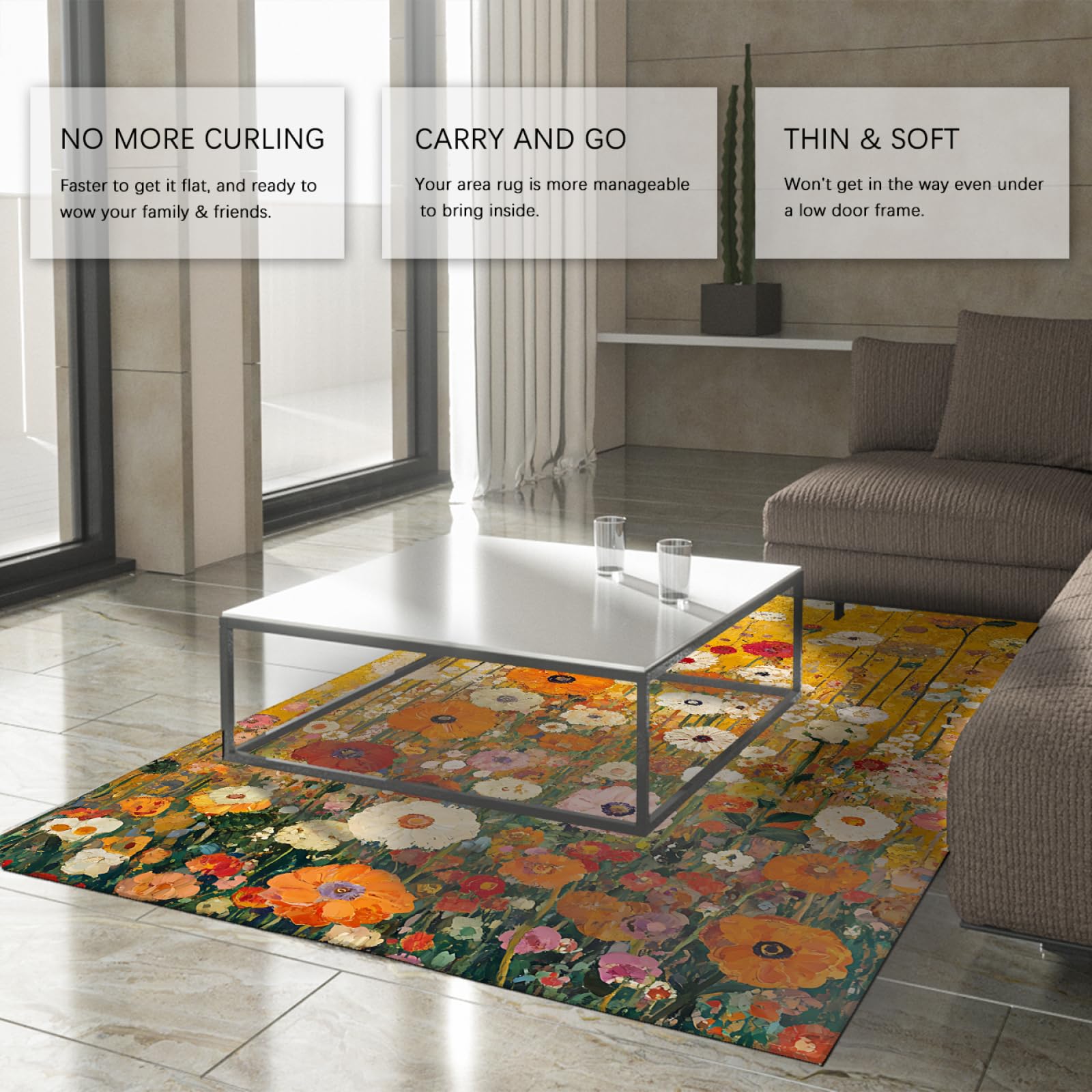 Dywany Boho Farm z Kwitnącymi Kwiatami Dywan Ogród Botaniczny Do Obszarów Wysoki Ruch przy wejściu do Sypialni Salon Lekki 200x300cm