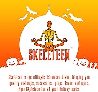 Vista 6 de Skeleteen Calcetines negros y blancos, por encima de la rodilla, a rayas, hasta el muslo, accesorios de disfraz, medias para hombres, mujeres