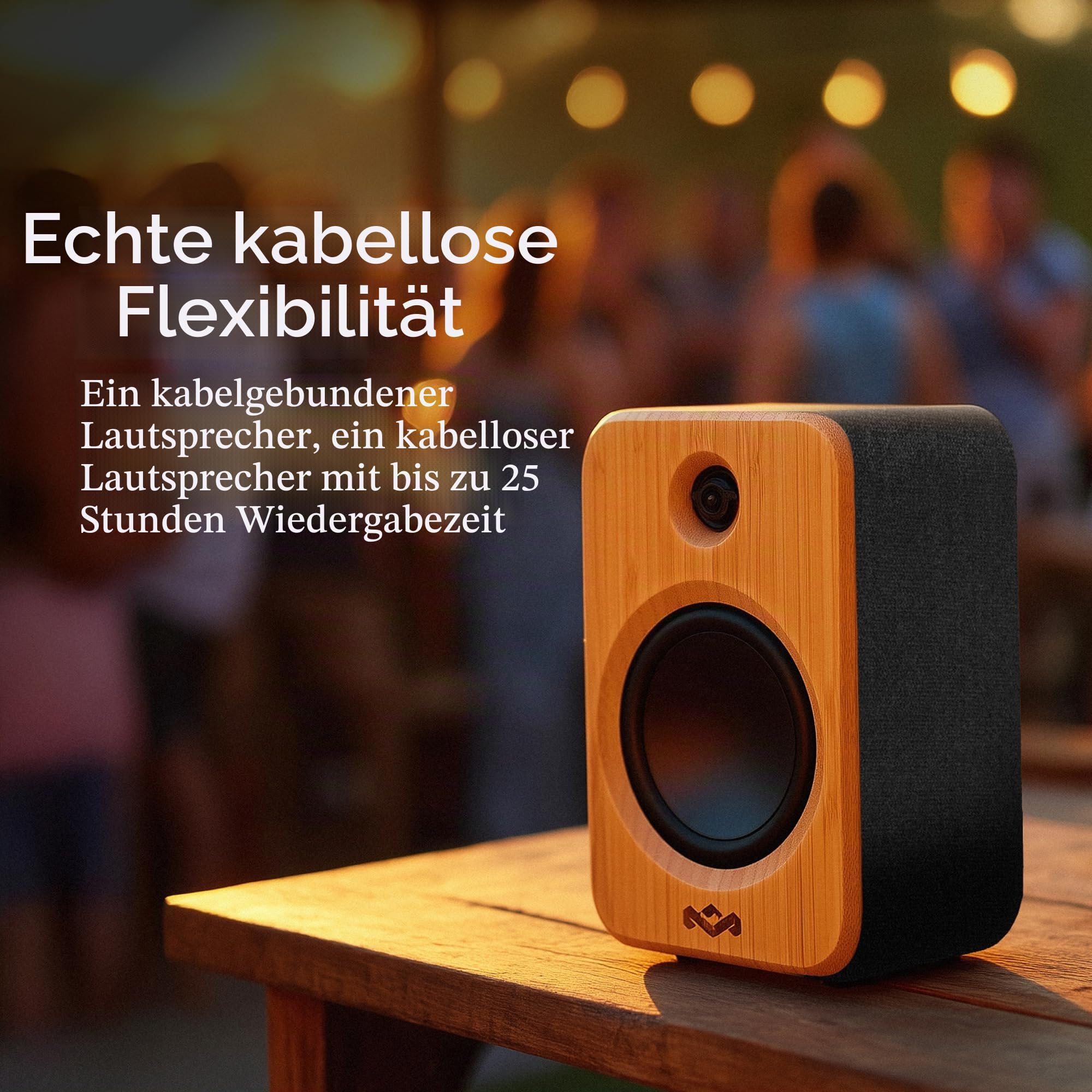 Marley House of Get Together Duo 2 aktive Regallautsprecher Paar - Bambus