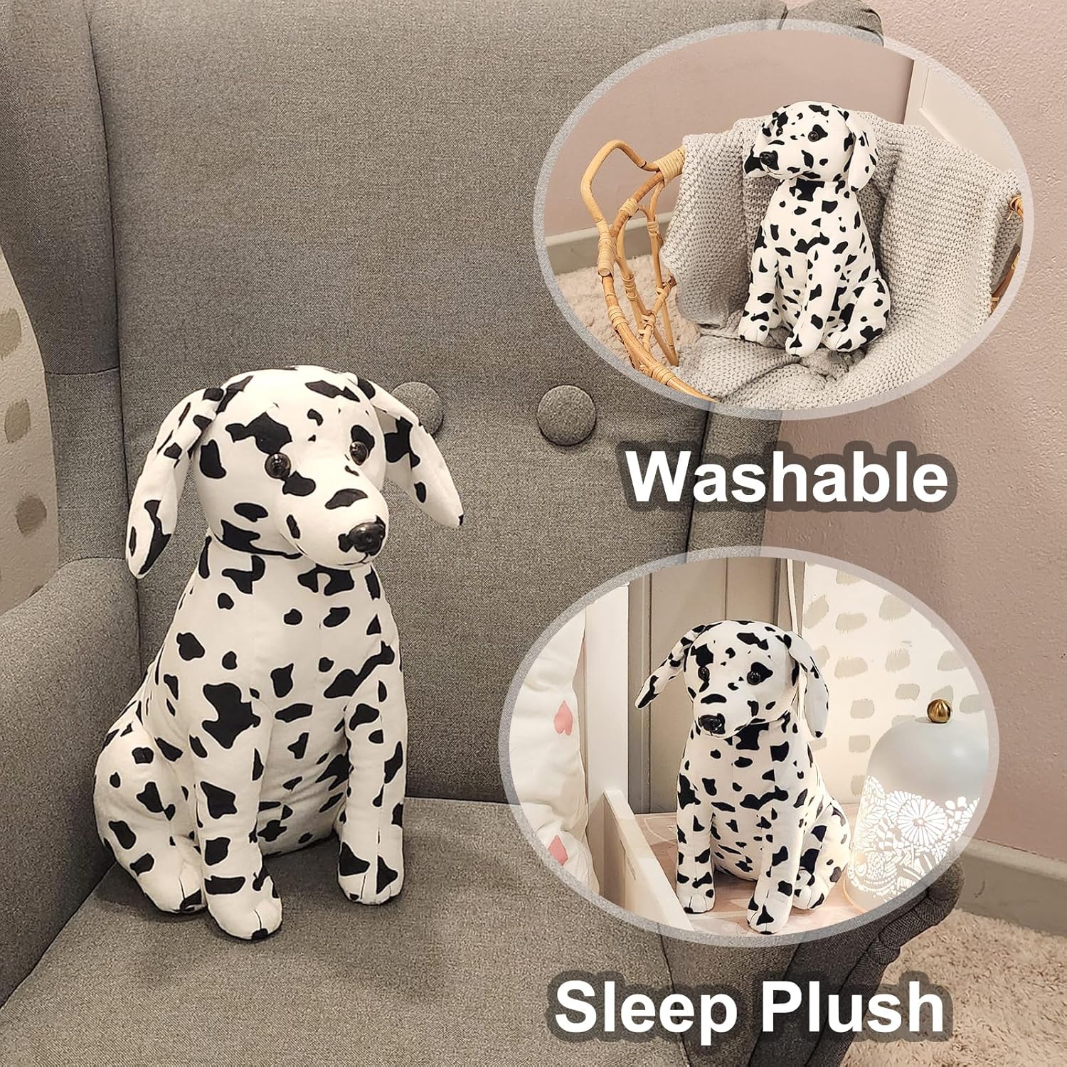 WEIGEDU Dalmatian Stuffed Animals, Stuffed Dalmatian, Stuffed Puppy Dog Plush Toys for Boy Girl Kids Birthday, 12 inches