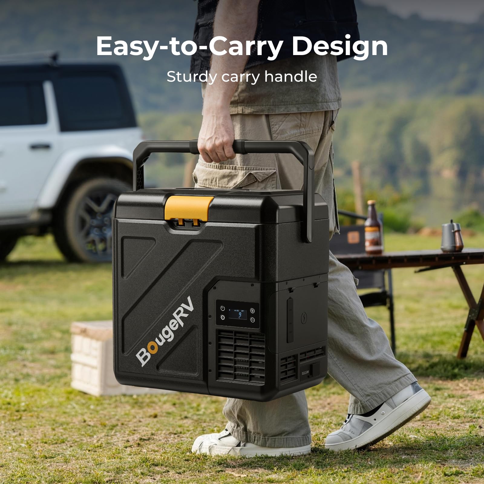BougeRV CRH20 12V Car Fridge, 20L Compressor Refrigerator, Portable Freezer, IPX4 APP Control -20℃ to 20℃, 12/24V DC, 110~240V AC for RV Road Trips Truck Camping Outdoor (2026 New) - 4