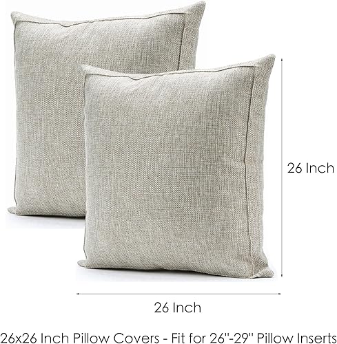 Miniatura 7 de Jepeak Juego de 2 fundas de almohada de lino de arpillera, fundas de cojín cuadradas modernas, decorativas, sólidas, para sofá, sala de estar,