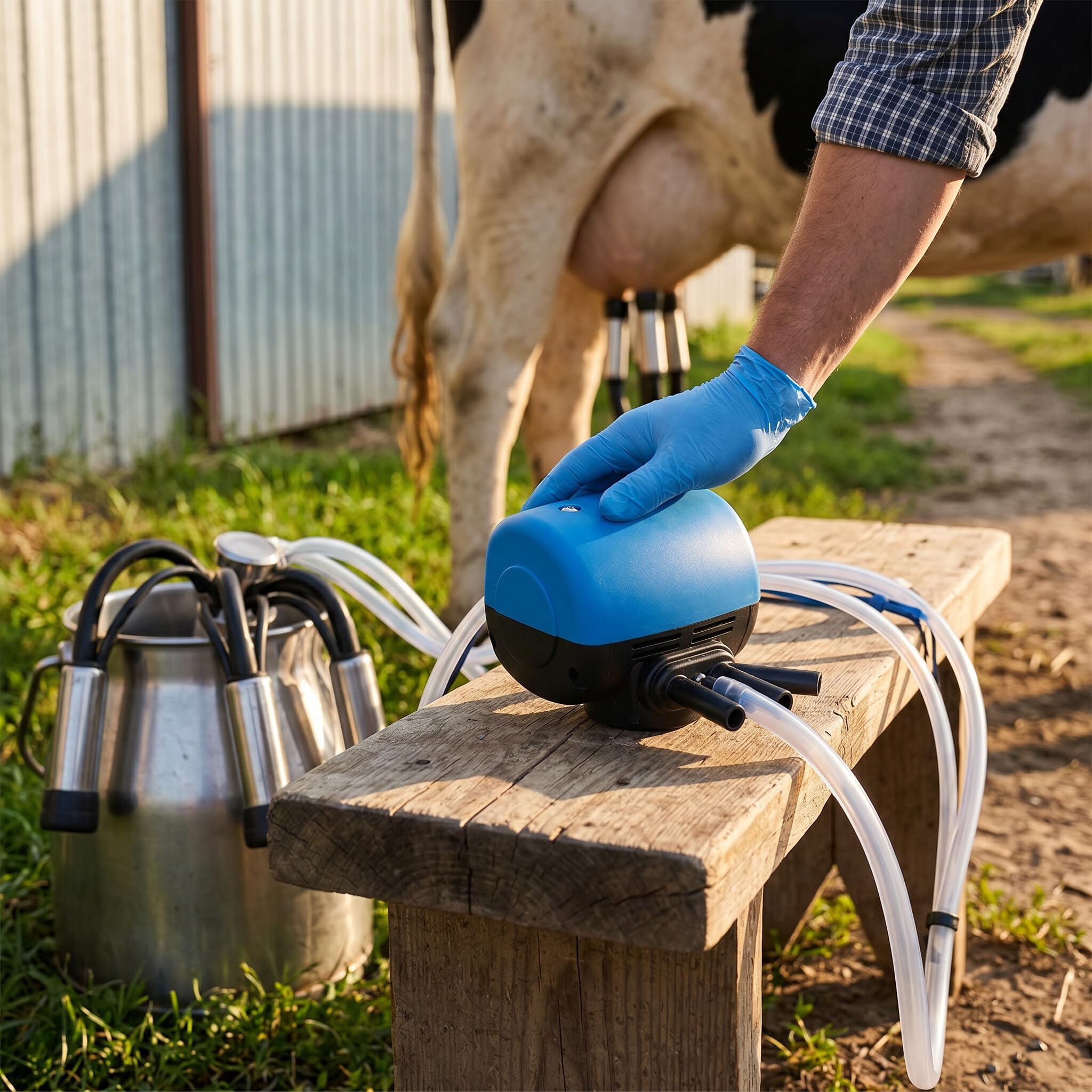 Qcwwy Pulsatore Pneumatico con 4 Porte, Pulsatore per Mungitrice Leggero Stabile Anche per la Mungitura Strumento di Erogazione di Fluidi Industriali per Attrezzature Agricole