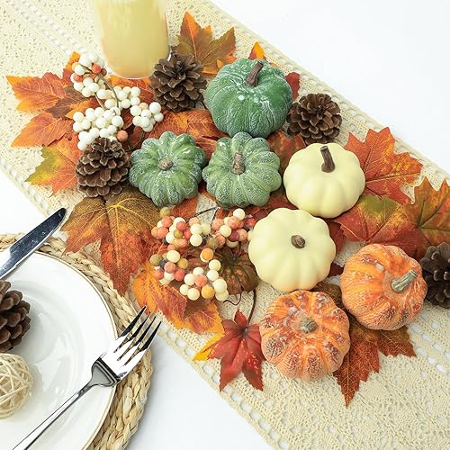 Miniatura 2 de 15 piezas de decoración de mini calabazas, calabazas de plástico, decoración de otoño para Halloween, Acción de Gracias, calabazas artificiales,