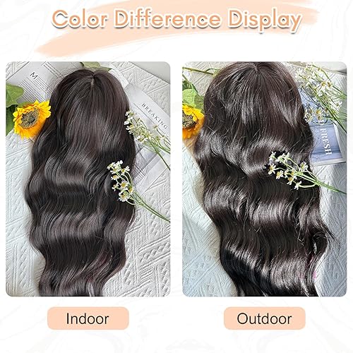 Miniatura 5 de Toppers para el cabello para mujer, 20 pulgadas, rizos ondulados, piezas para el cabello para mujeres con cabello fino, reflejos degradados, clip