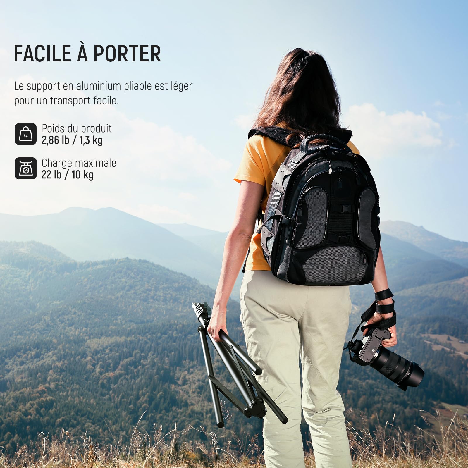 NEEWER Support de Lumière de Photographie 2.85-6.6ft/87-200cm, Trépied en Aluminium à Ressort avec Diamètre de Tube de ø28mm pour Anneau Lumière/Lumière LED/Softbox,Charge Max 22lbs, ST-200 Noir