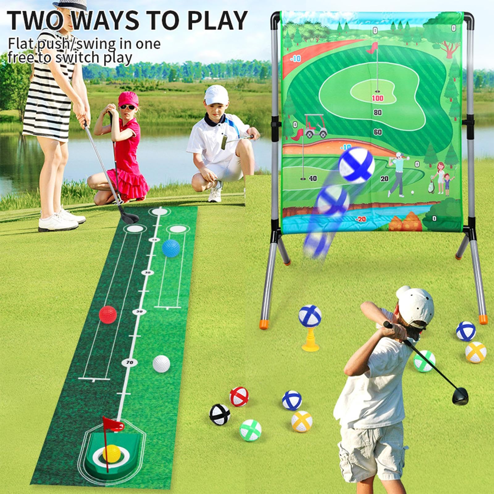 Golfowa Gra Na Podwórko Zestaw Piłki Tee Ćwiczenie Uderzeń Trening Rodzinna