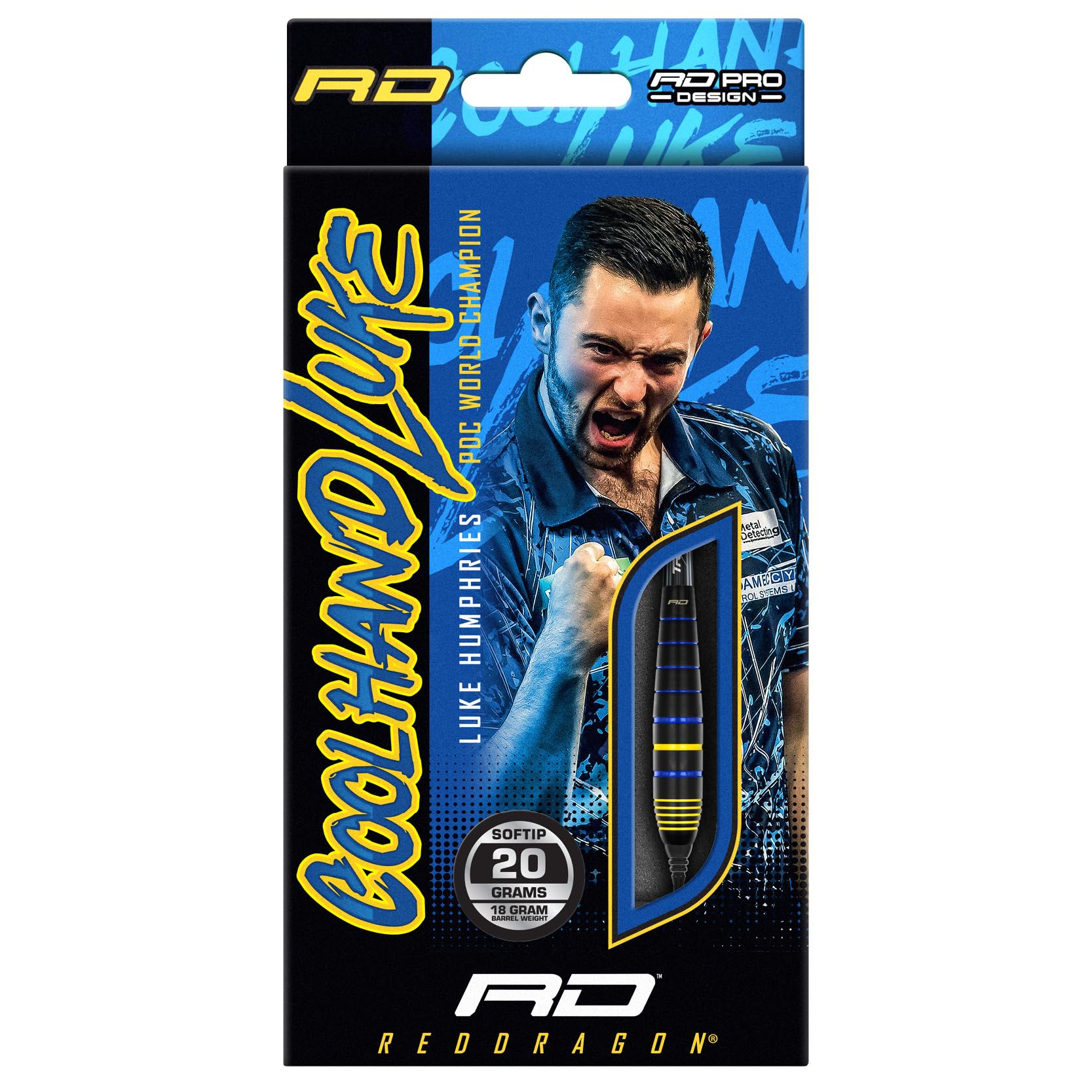 RED DRAGON Flechette Luke Humphries Coolhand 20g Soft Tip Darts Set de 3 Laiton Cible Électronique