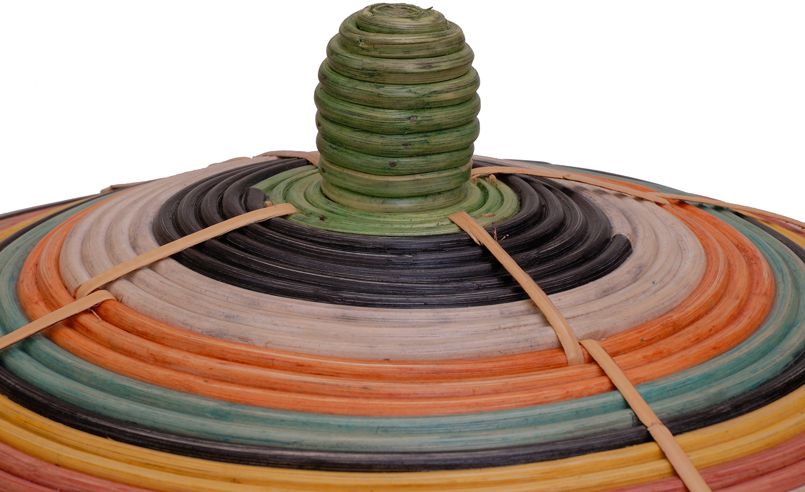 Bunter Flechtkorb, Aufbewahrungskorb aus Rattan/Allzweck-Korb Afrika-Stil mit Deckel/Schlangenkorb Bunt (Klein)