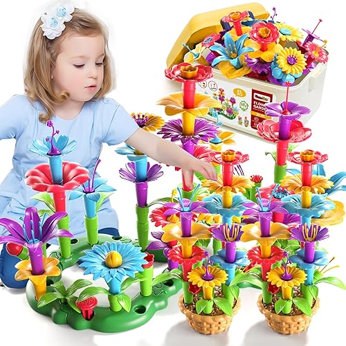 Juguetes Garbo Star para niñas de 3, 4, 5, 6 años de edad, regalo de cumpleaños, juego de construcción de jardín de flores para niñas, niños