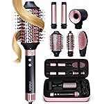 ELLA BELLA 6 in 1 Professional Hot Air Styler  Powerful Hair Dryer & Straightener Set  Styling Without Heat Damage  Fast Drying Curling Volumizing Straightening  Includes Protective Travel Case