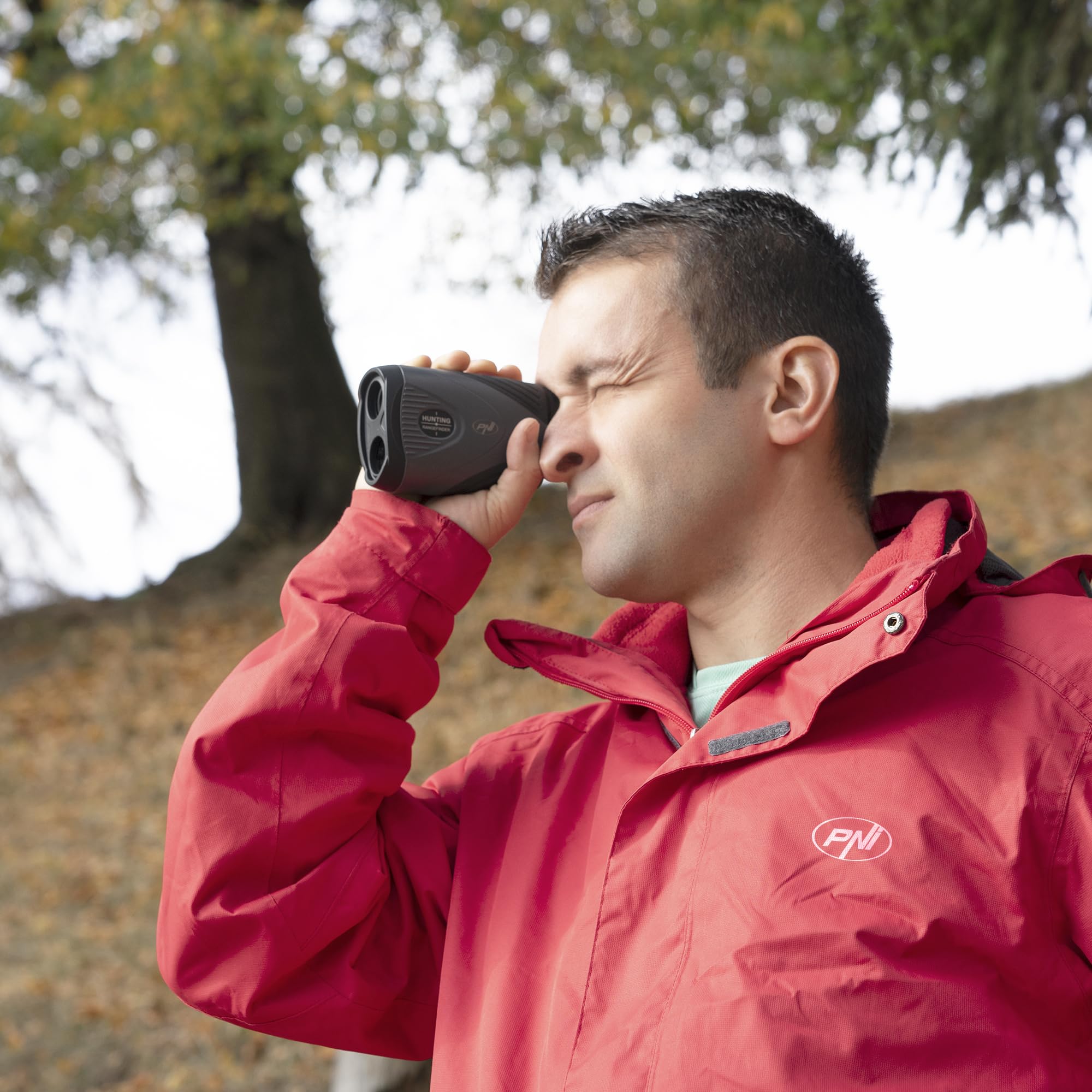 Telemetro laser PNI Hunting TL700, 1100 m, zoom 7x, IP54, misurazione della distanza e della velocità, per caccia, golf, tiro