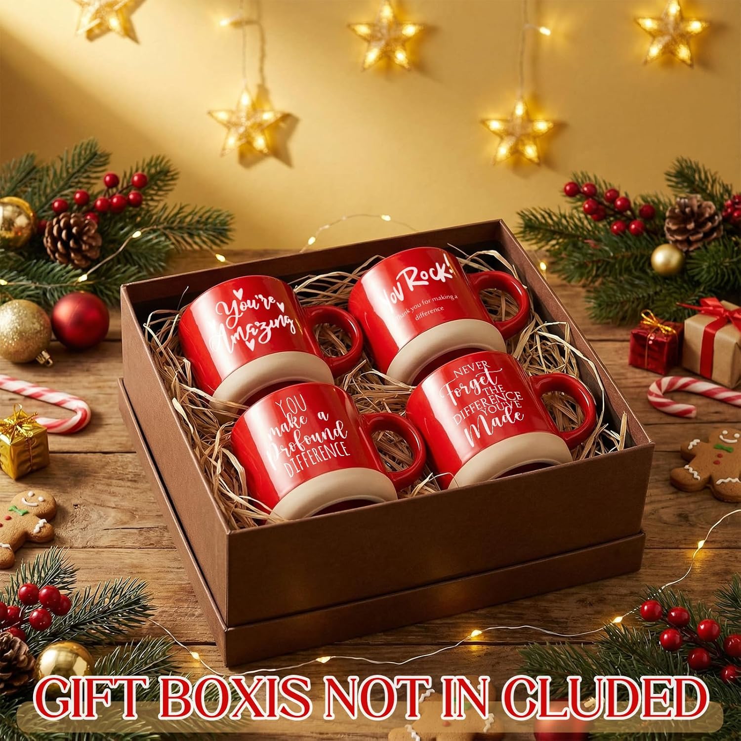 Employee Appreciation Mugs Gifts Bulk 12 oz Ceramic Thank You Coffee Cups for Employee Coworker Teacher Gifts(20 Pcs,Red) - Image 5