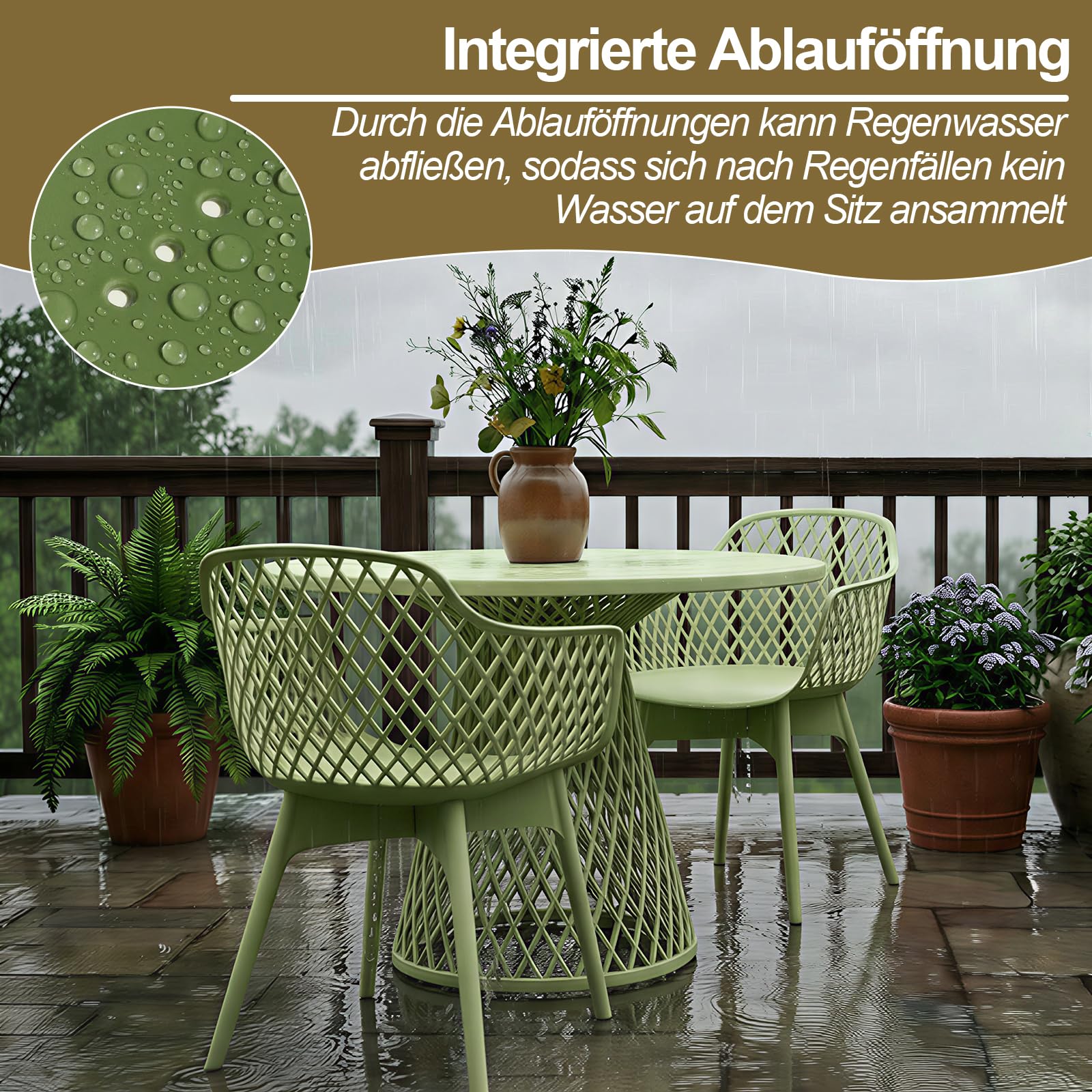 COWVIE Moderne Esszimmerstühle Set aus 2, Grün